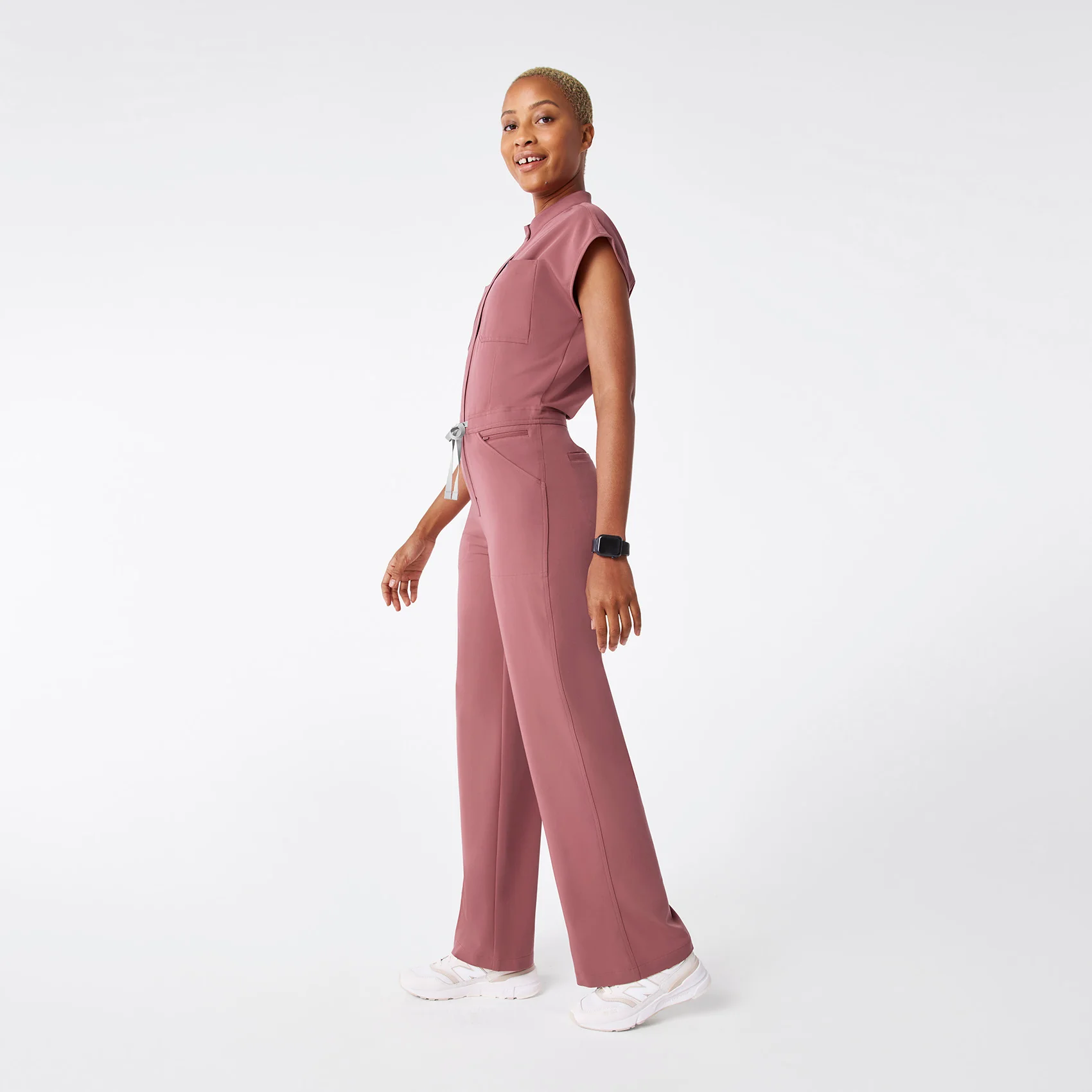 women's Mauve Rafaela Wide Leg - Petite ScrubJumpsuit™ - Image 3
