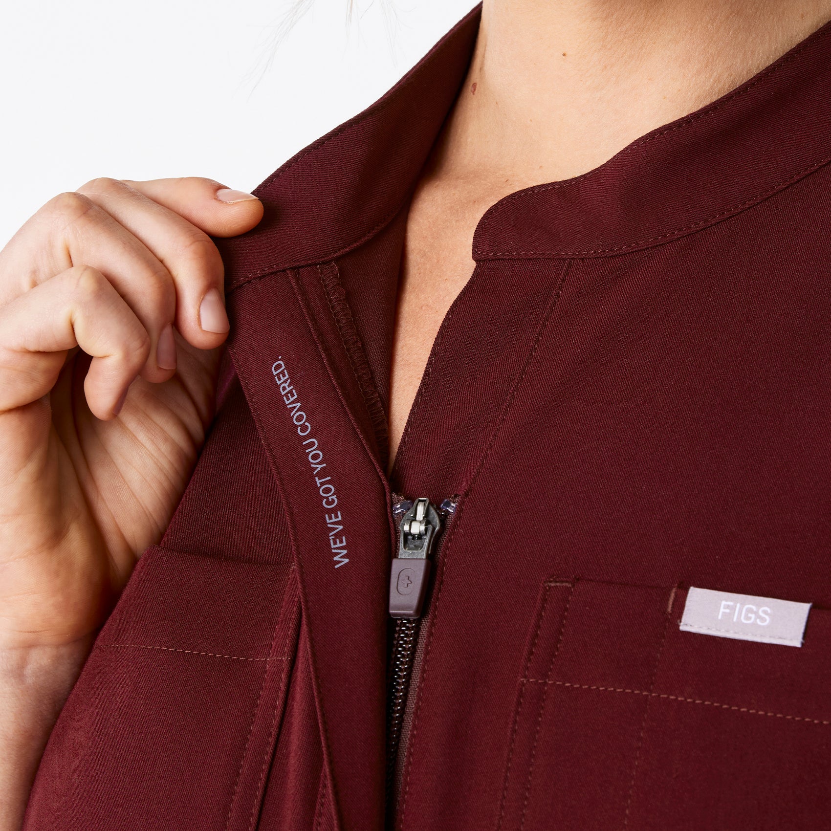 women's Burgundy Rafaela Wide Leg - ScrubJumpsuit™ - Image 4