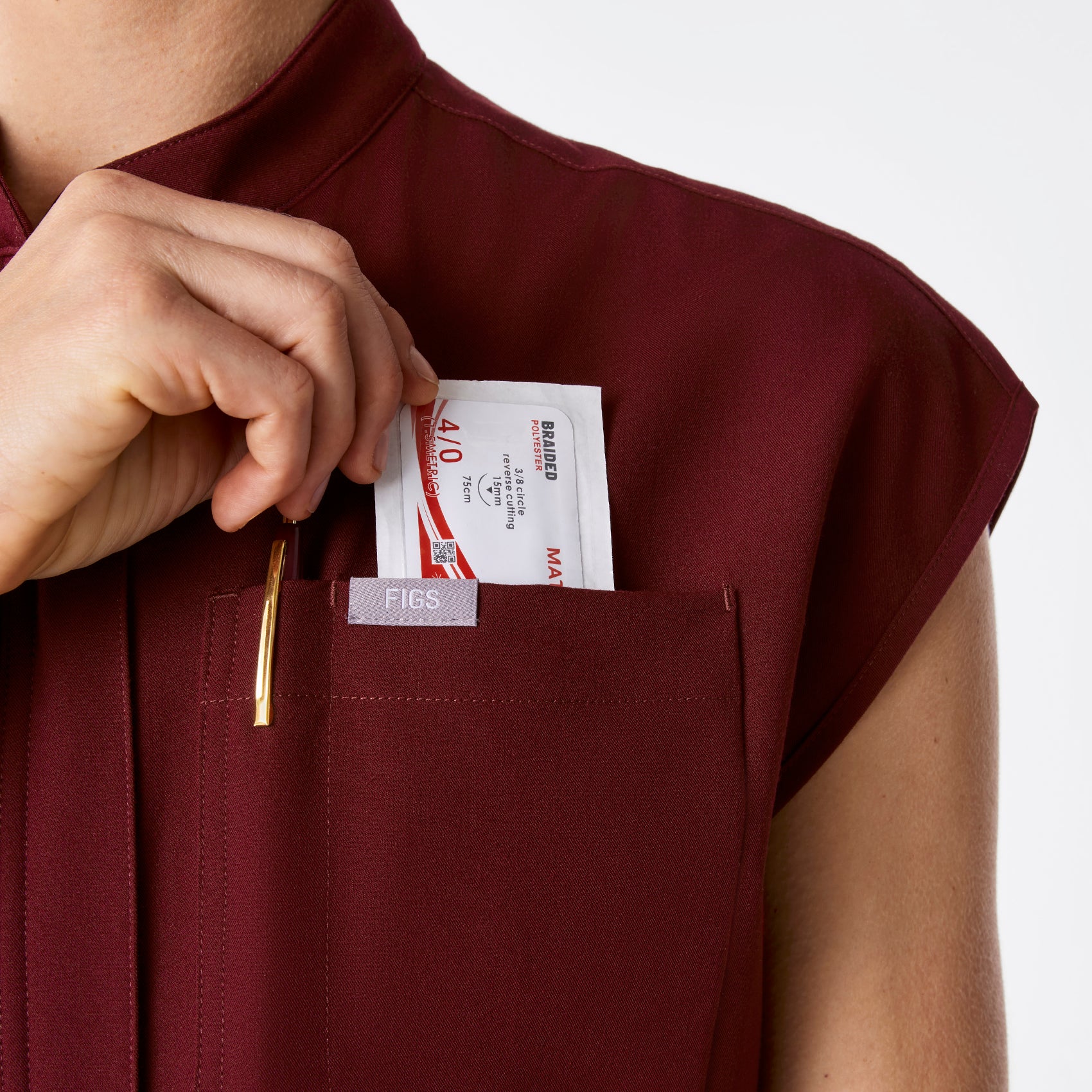 women's Burgundy Rafaela Wide Leg - ScrubJumpsuit™ - Image 5