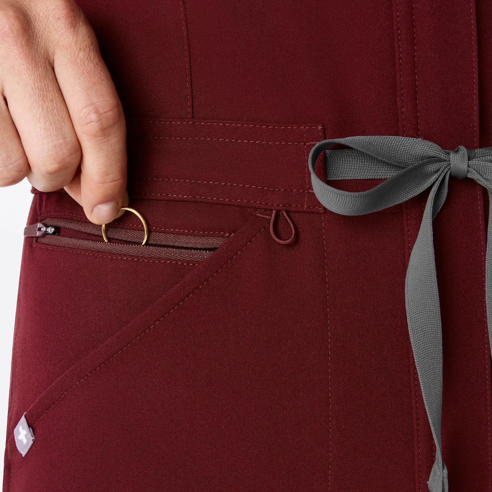 women's Burgundy Rafaela Wide Leg - ScrubJumpsuit™ - Image 7