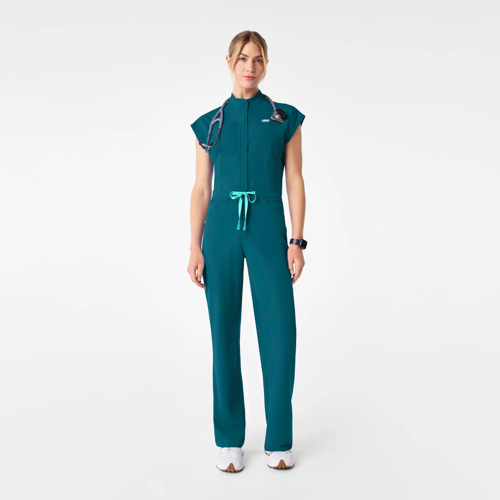 women's Caribbean Blue Rafaela Wide Leg - ScrubJumpsuit™