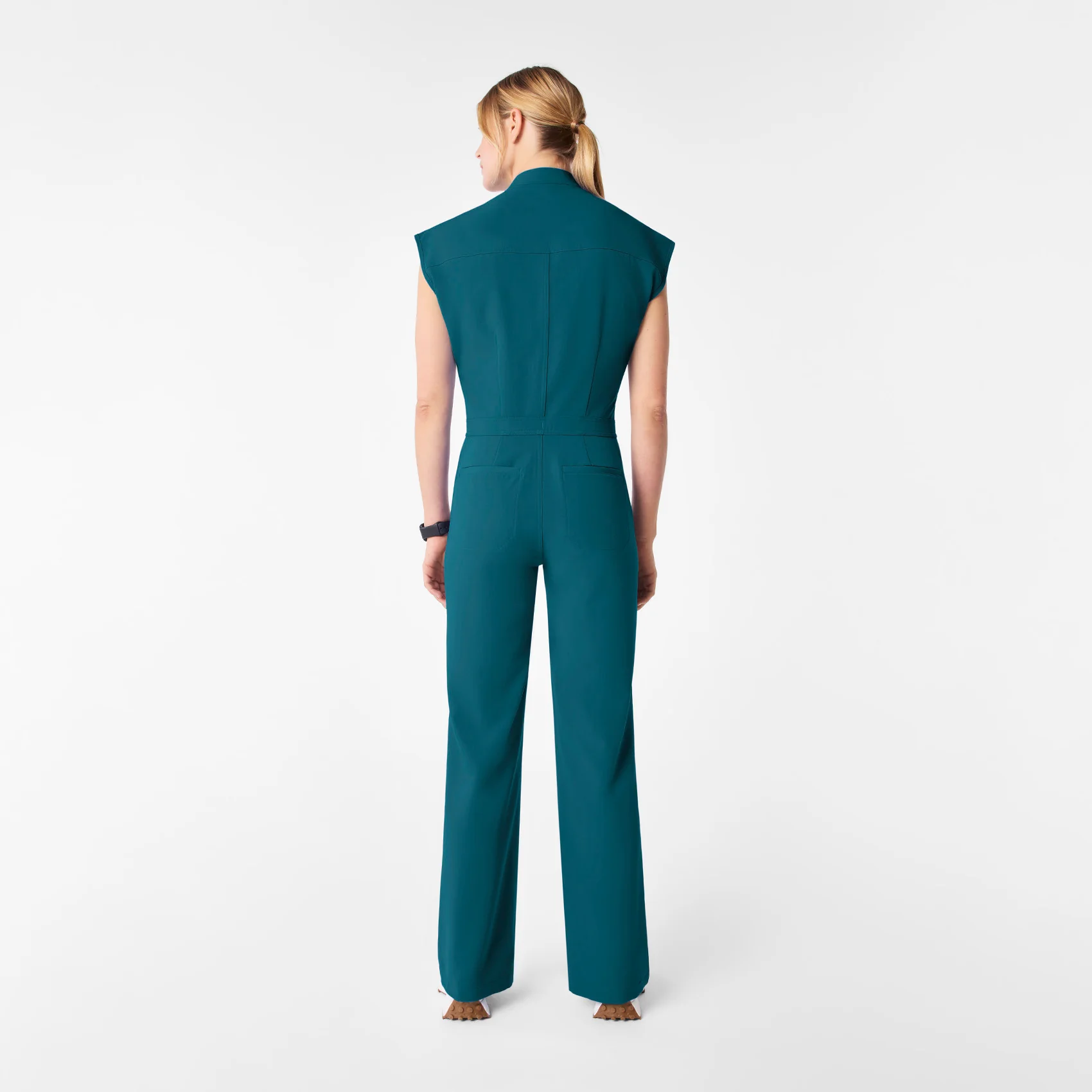 women's Caribbean Blue Rafaela Wide Leg - ScrubJumpsuit™ - Image 2