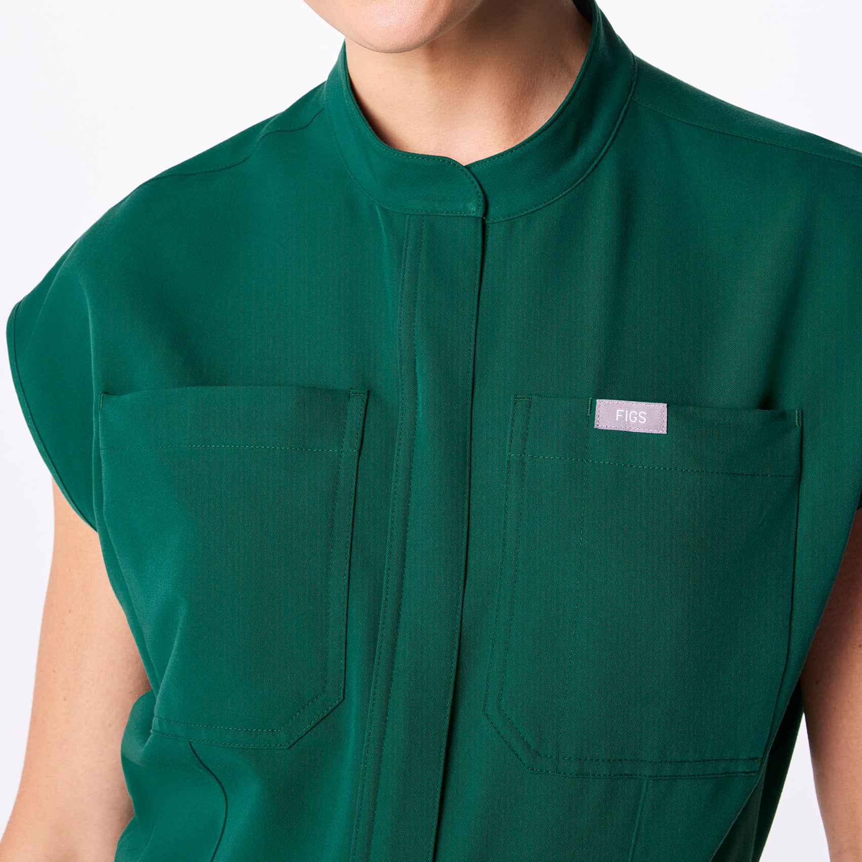 women's Hunter Green Rafaela Wide Leg - ScrubJumpsuit™ - Image 4