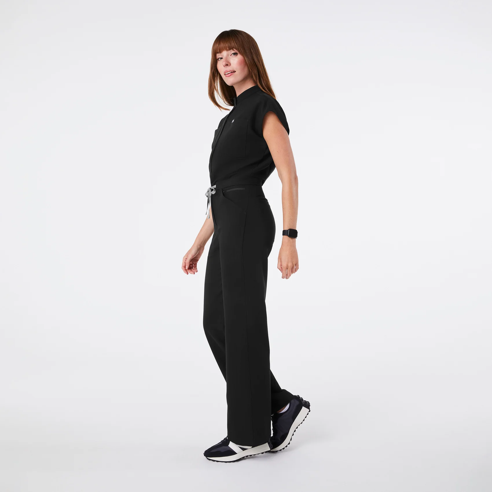 women's Black Rafaela Wide Leg - Tall ScrubJumpsuit™ - Image 3