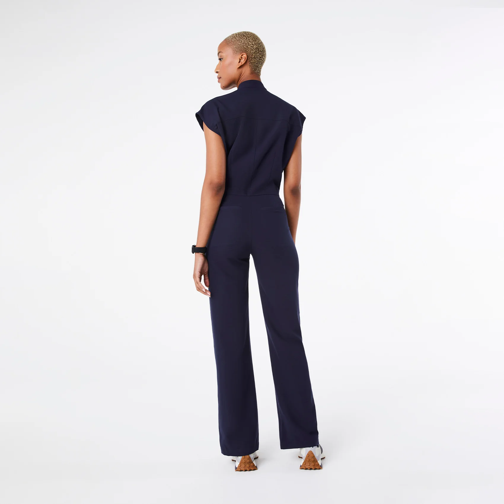 women's Navy Rafaela Wide Leg - Tall ScrubJumpsuit™ - Image 2