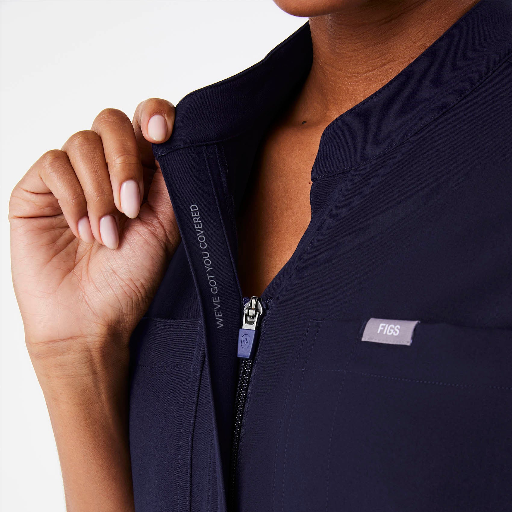 women's Navy Rafaela Wide Leg - Tall ScrubJumpsuit™ - Image 4