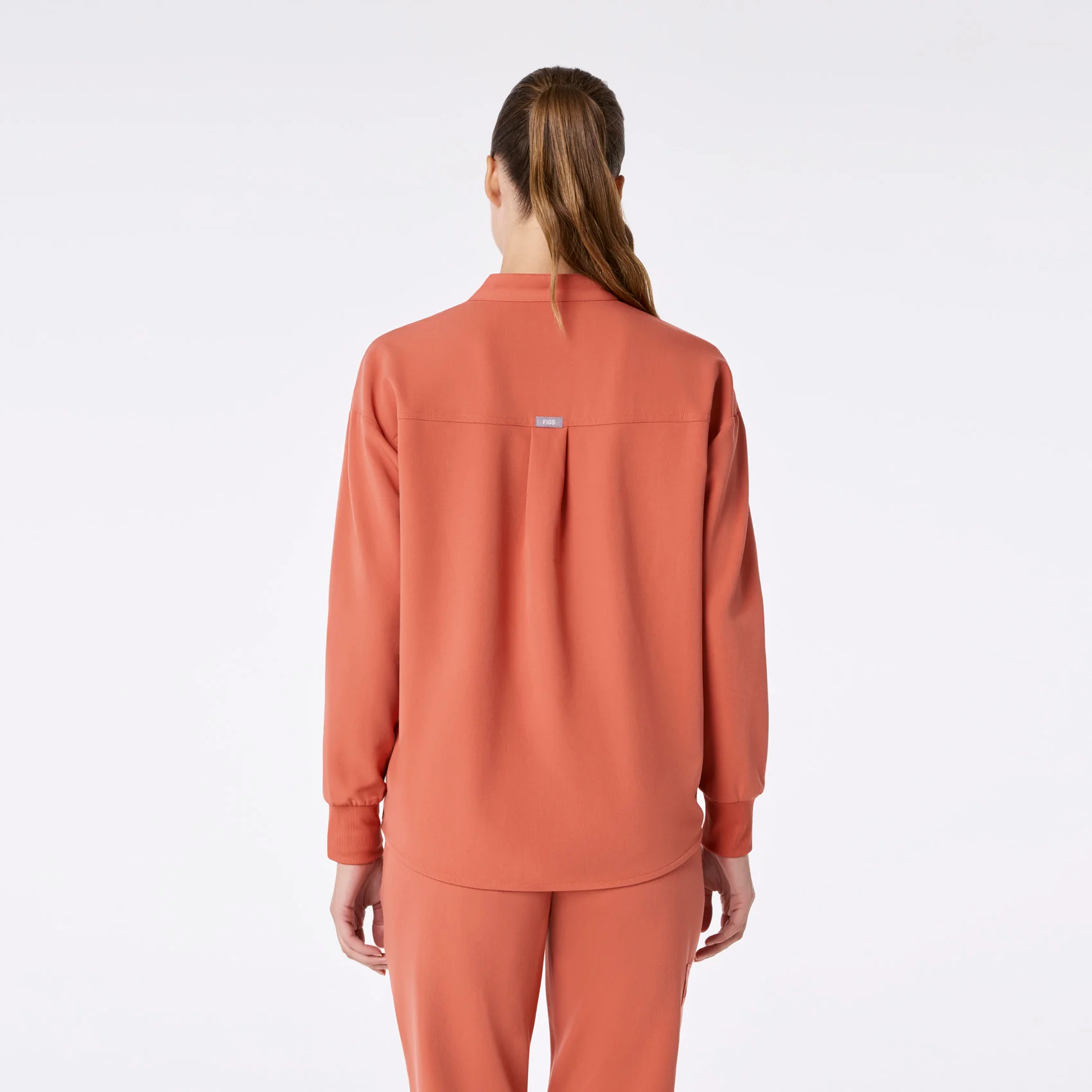 women's Spiced Cider Rafaela Relaxed Longsleeve - Scrub Top - Image 4