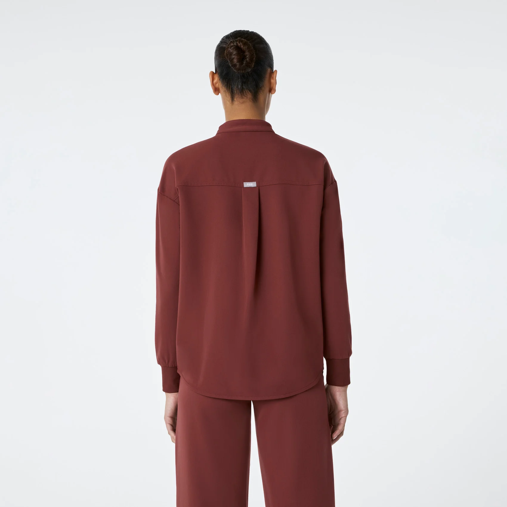 women's Walnut Rafaela Relaxed Longsleeve - Scrub Top - Image 4