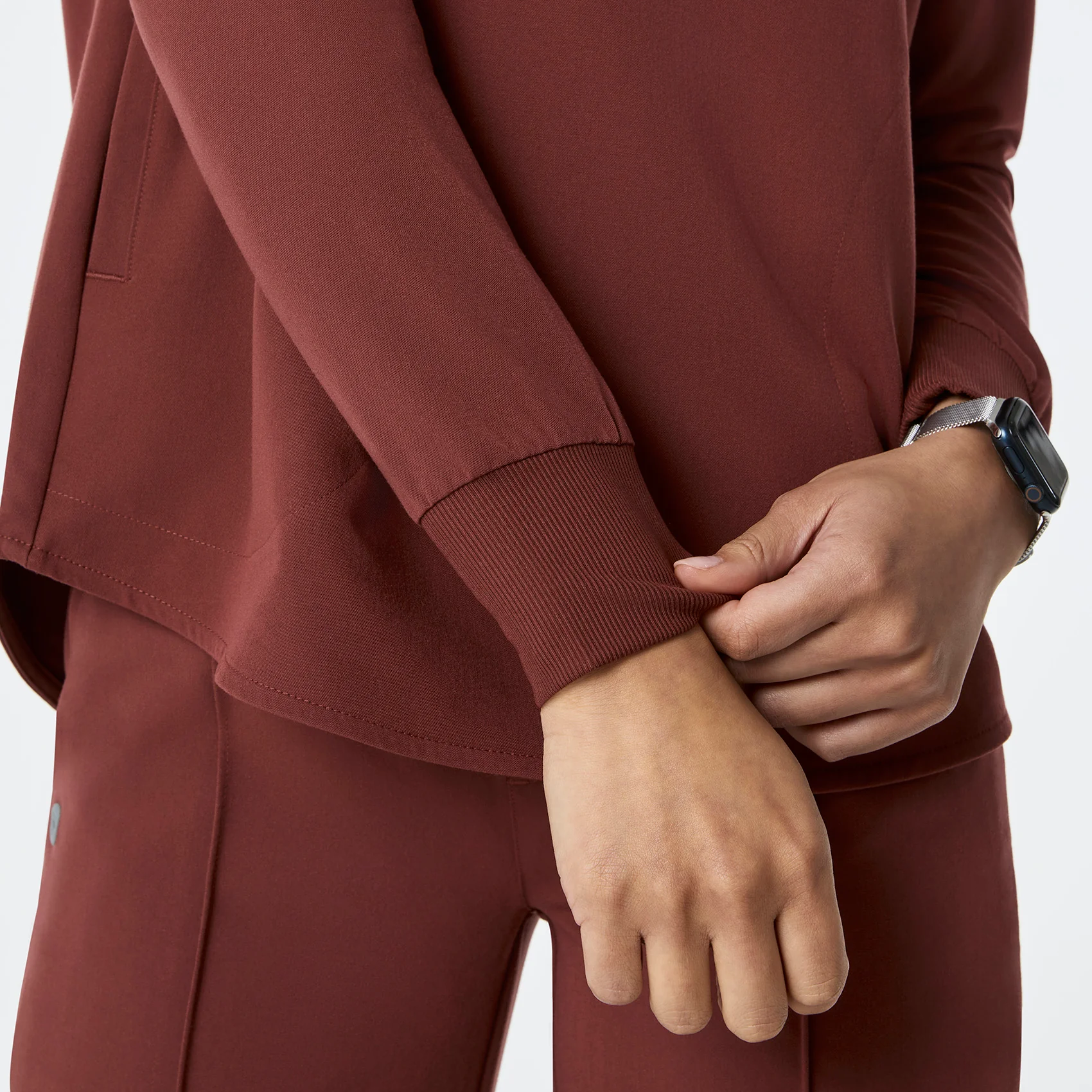 women's Walnut Rafaela Relaxed Longsleeve - Scrub Top - Image 7