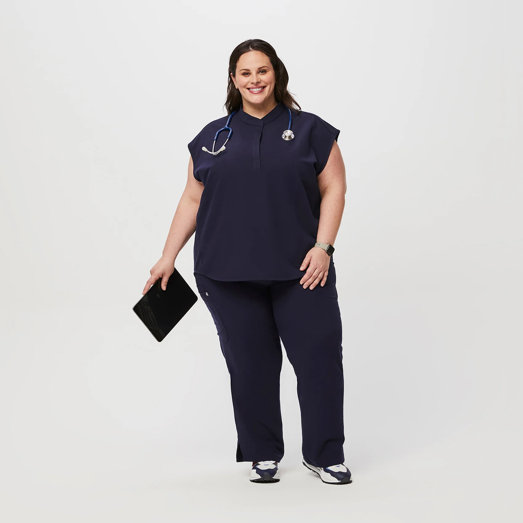 women's Navy Rafaela™ - Oversized Scrub Top (3XL - 6XL) - Image 2