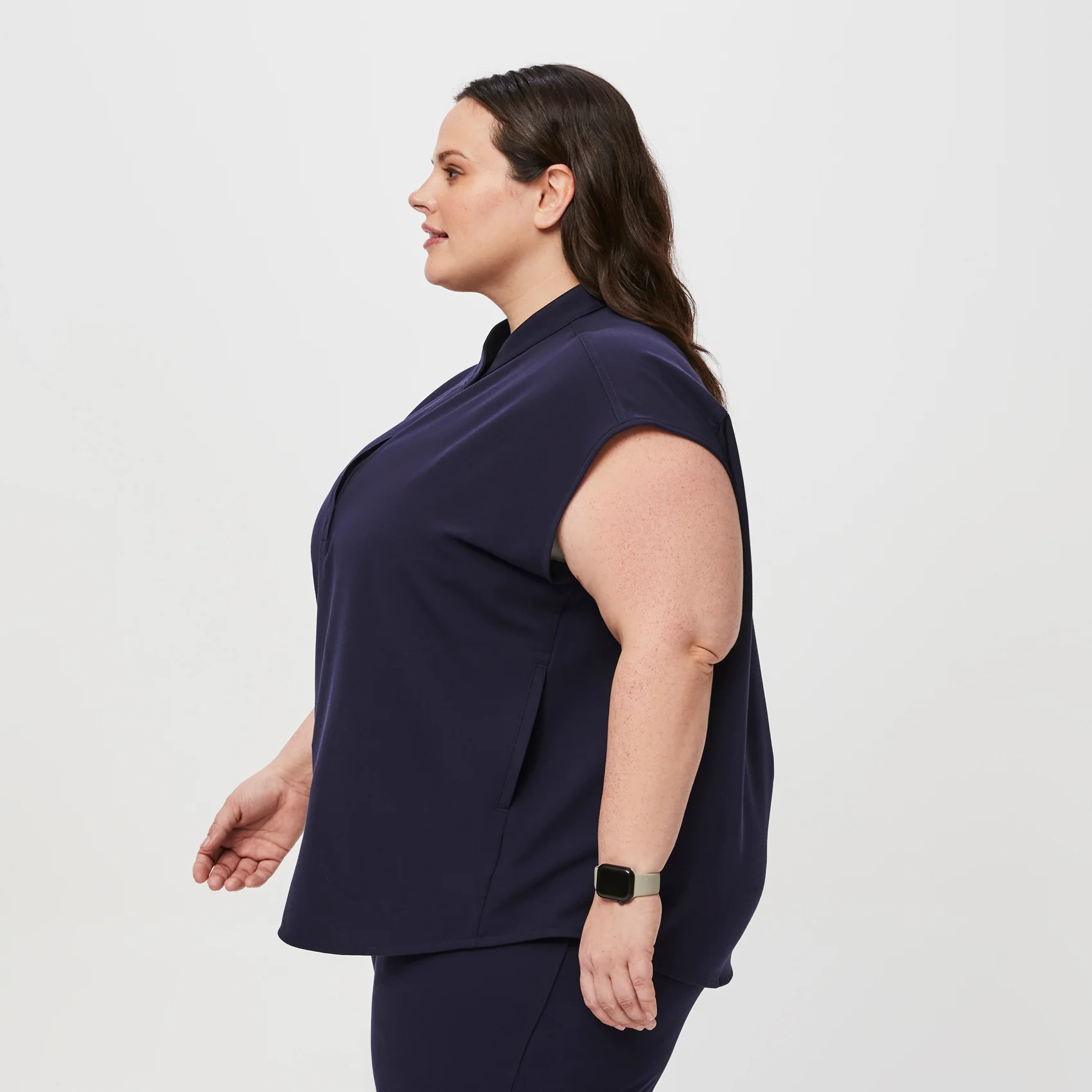 women's Navy Rafaela™ - Oversized Scrub Top (3XL - 6XL) - Image 3