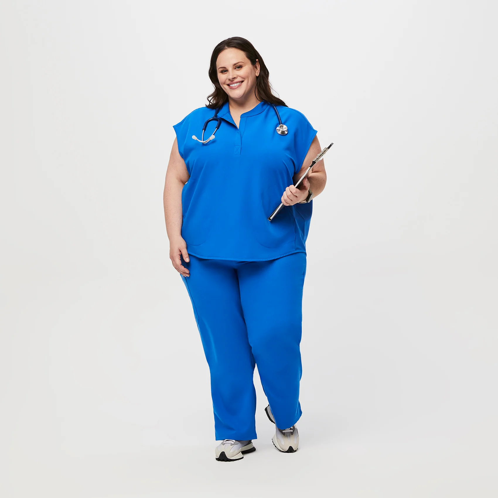 women's Royal Blue Rafaela™ - Oversized  Scrub Top (3XL - 6XL) - Image 2