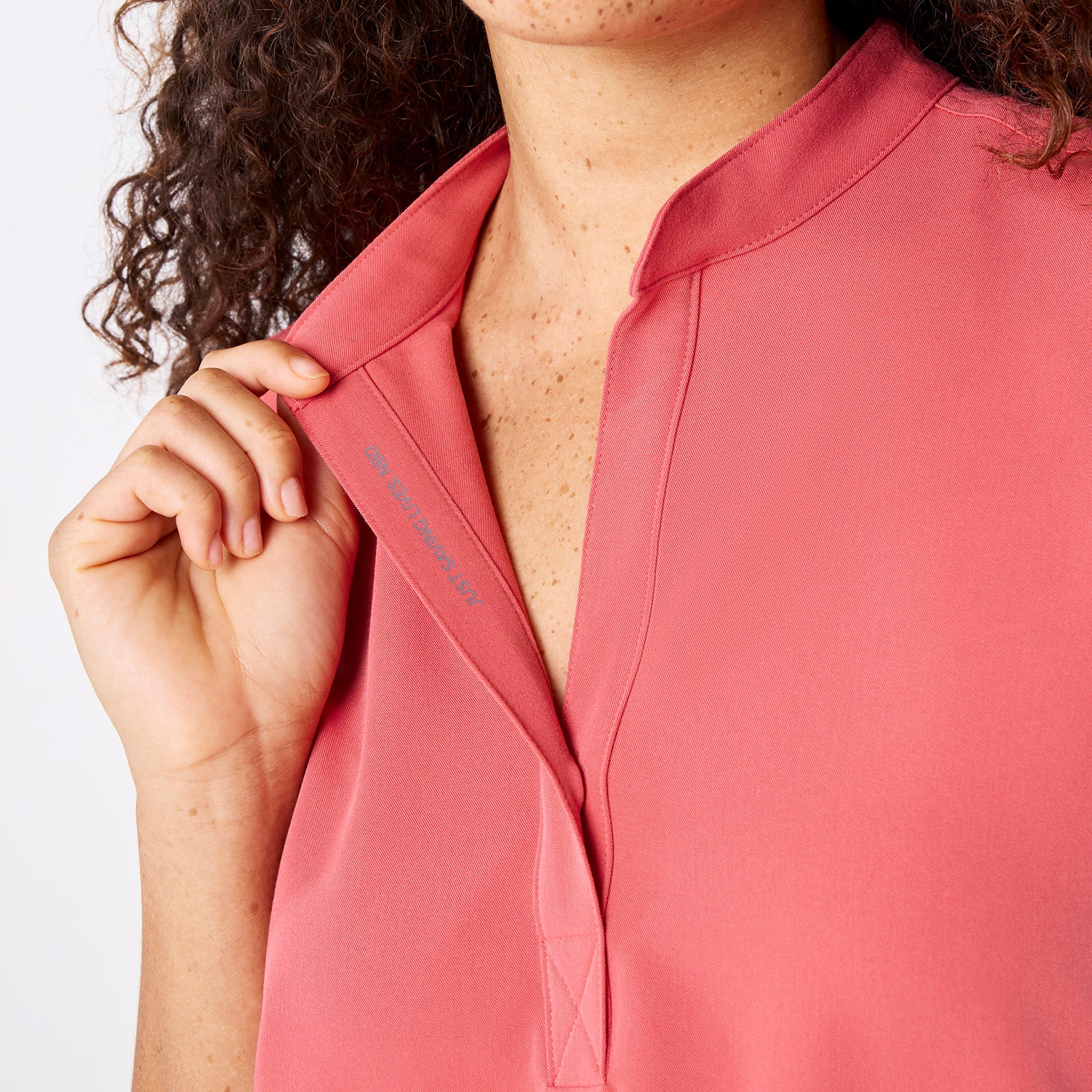 women's Pulmonary Pink Rafaela - Oversized Scrub Top™ - Image 6