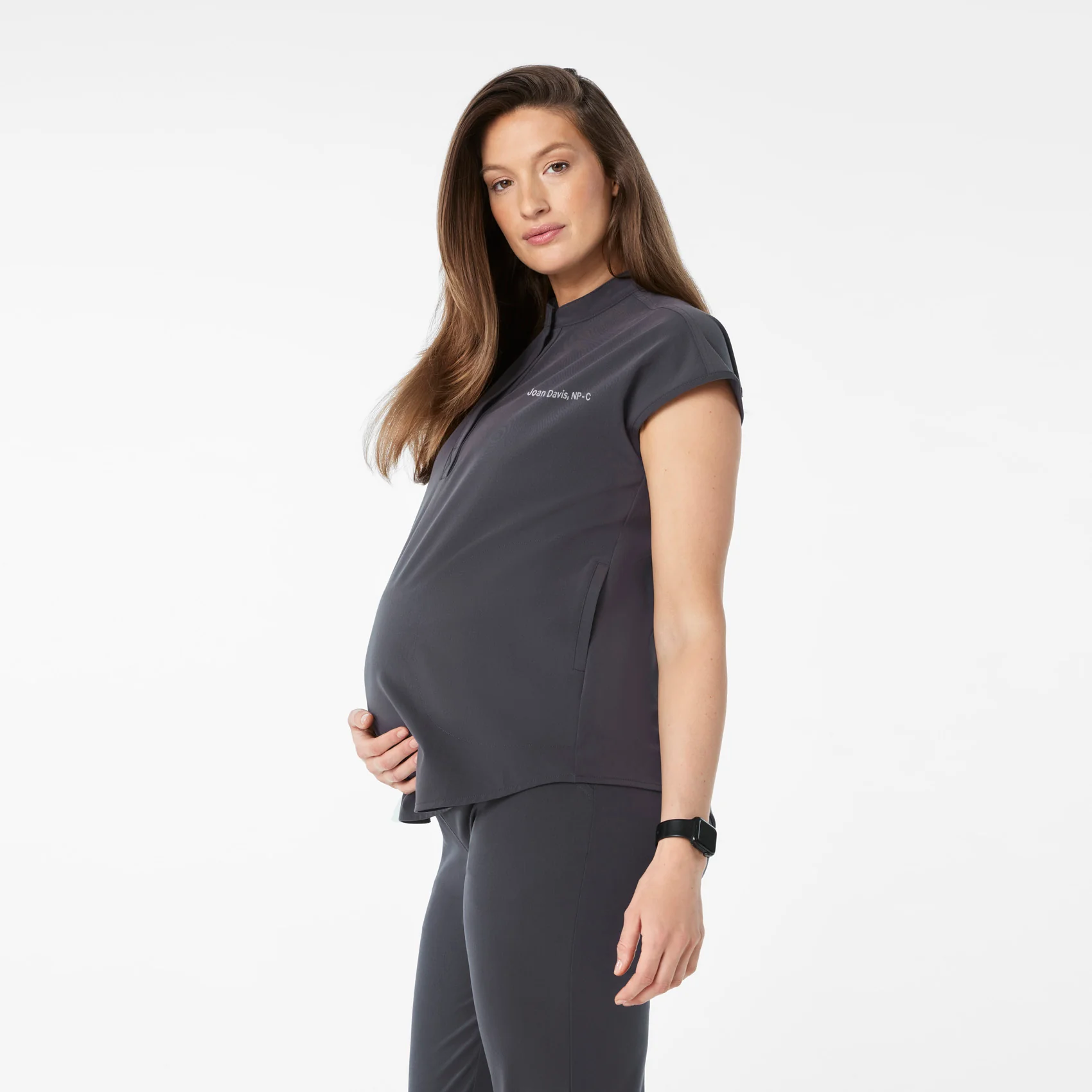women's Charcoal Rafaela Maternity - Scrub Top™ - Image 3