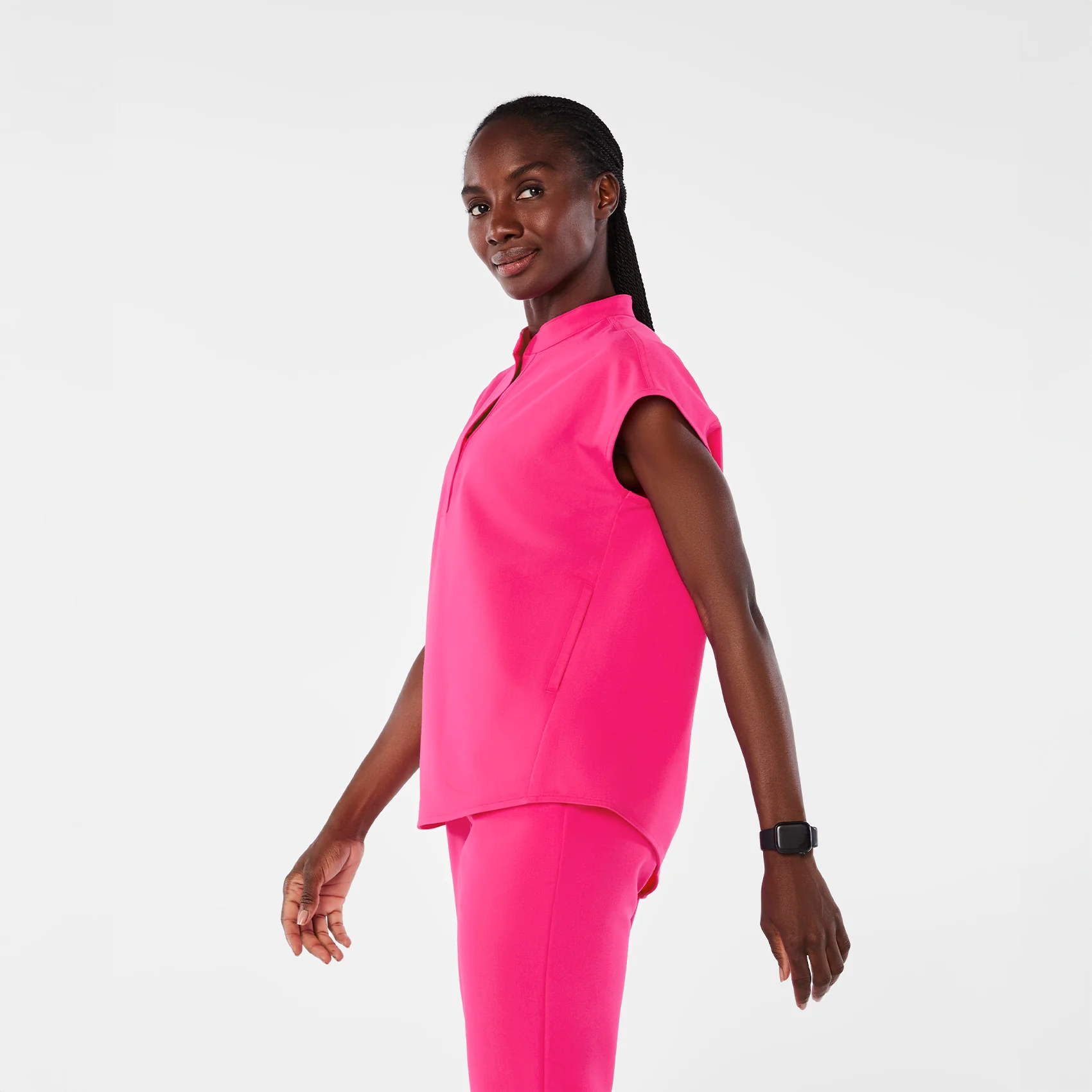 women's Shocking Pink Rafaela Oversized Scrub Top™ - Image 3