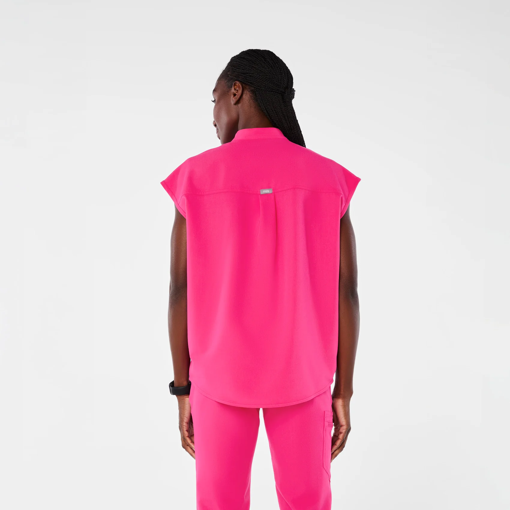 women's Shocking Pink Rafaela Oversized Scrub Top™ - Image 4