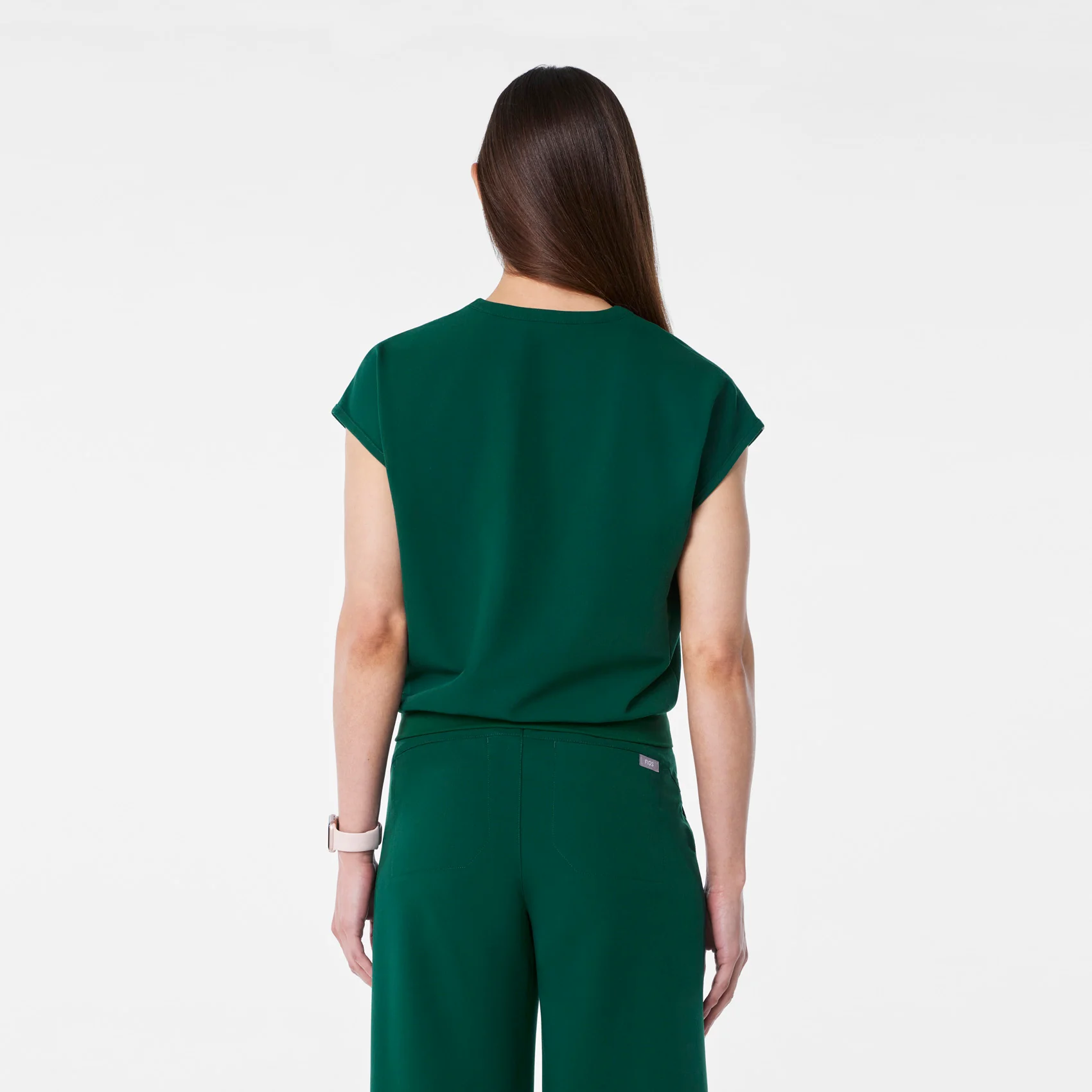 women's Forest Green Raleigh V-Neck - Scrub Top - Image 4