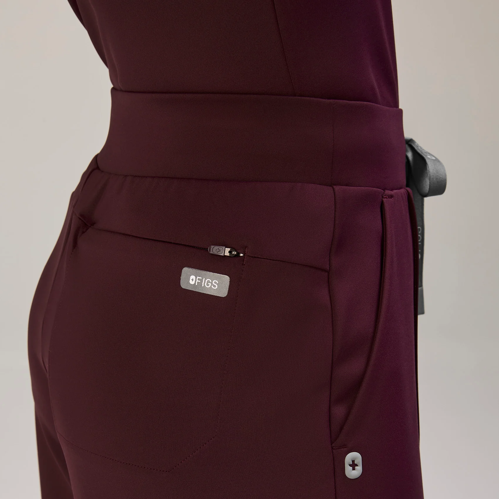 women's Burgundy High Waisted Salina FORMx Wide Leg - Tall Scrub Pant™ - Image 6