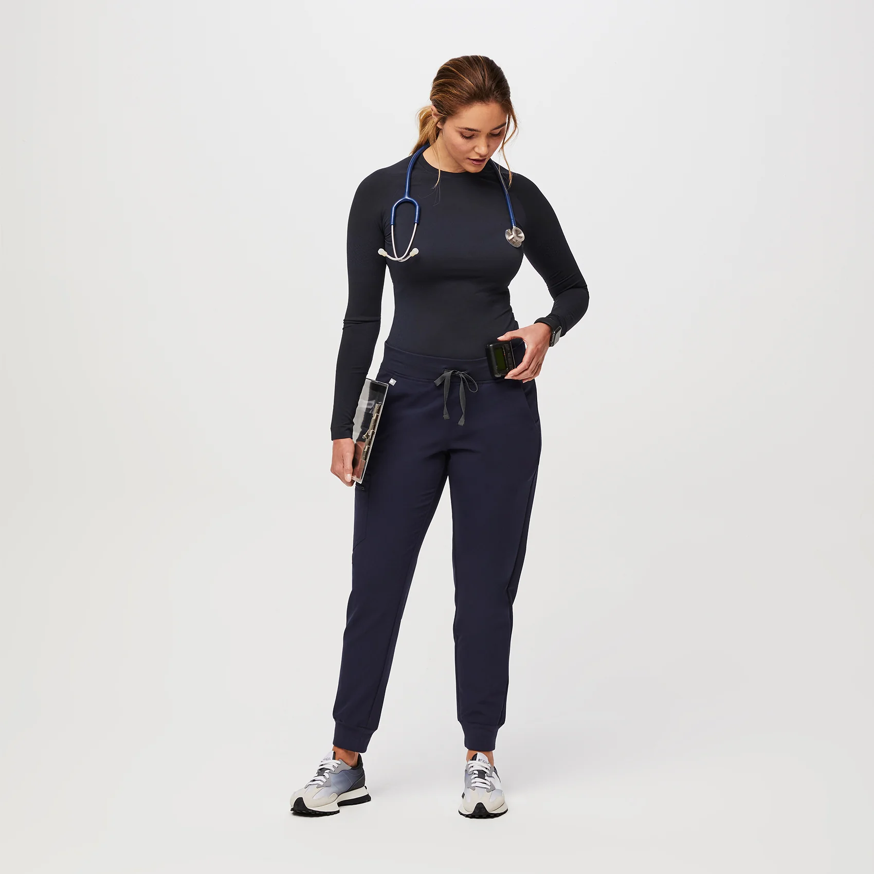 women's Navy Salta Seamless - Longsleeve Underscrub (3XL-6XL) - Image 2