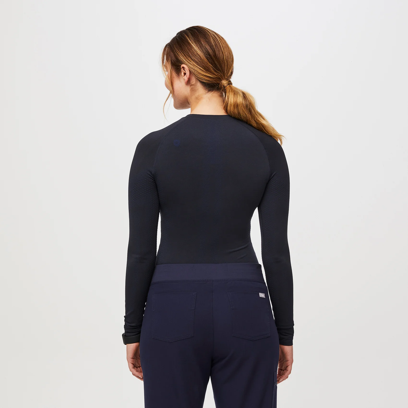 women's Navy Salta Seamless - Longsleeve Underscrub (3XL-6XL) - Image 3