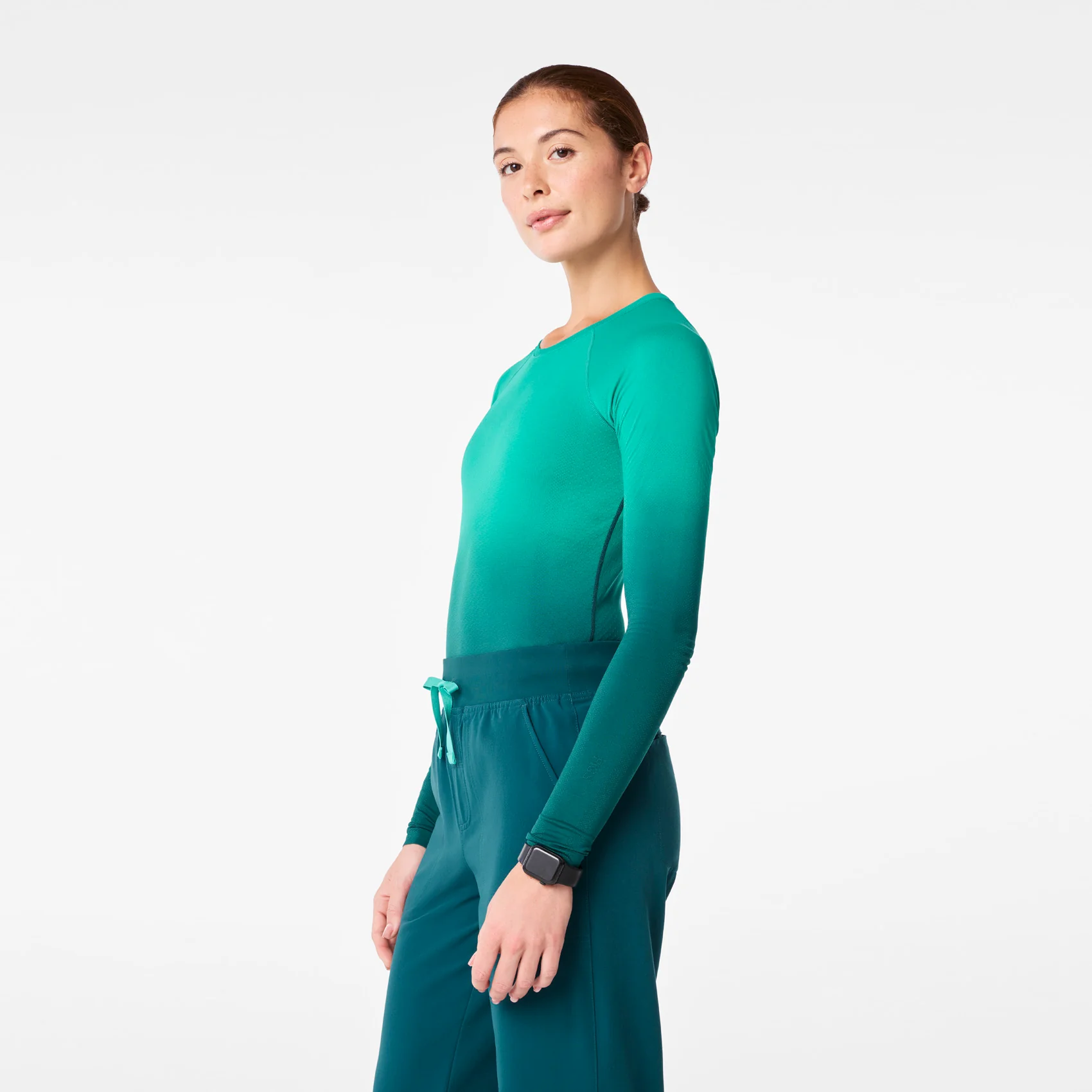 women's Ombre Caribbean Blue Salta Seamless - Longsleeve Underscrub - Image 3