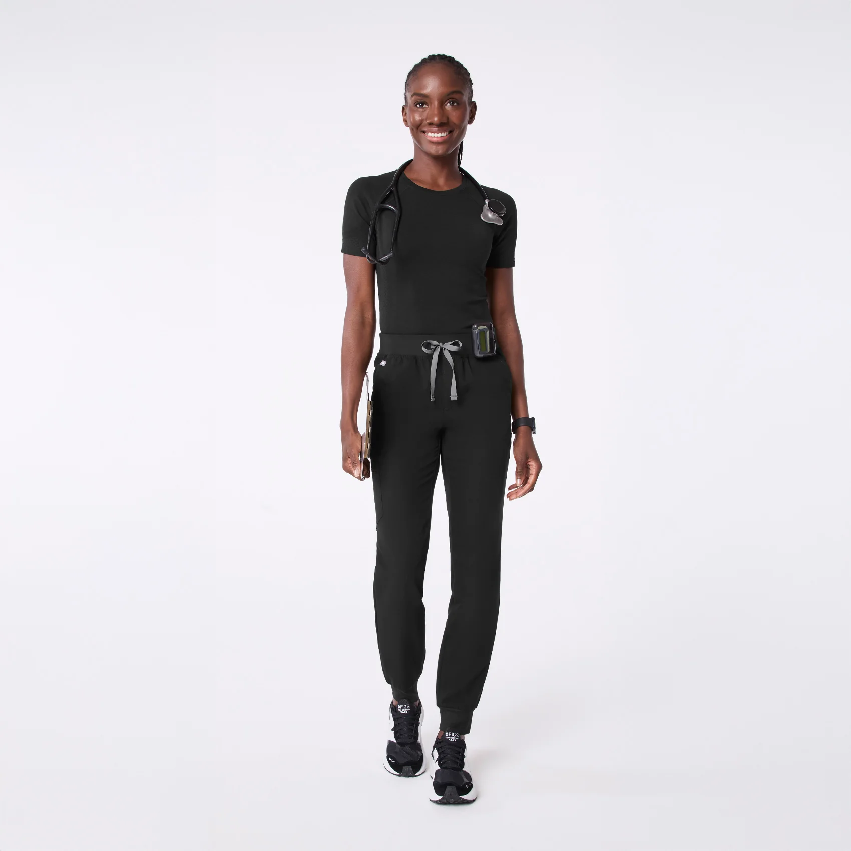 women's Black Salta Seamless - Shortsleeve Underscrub - Image 2