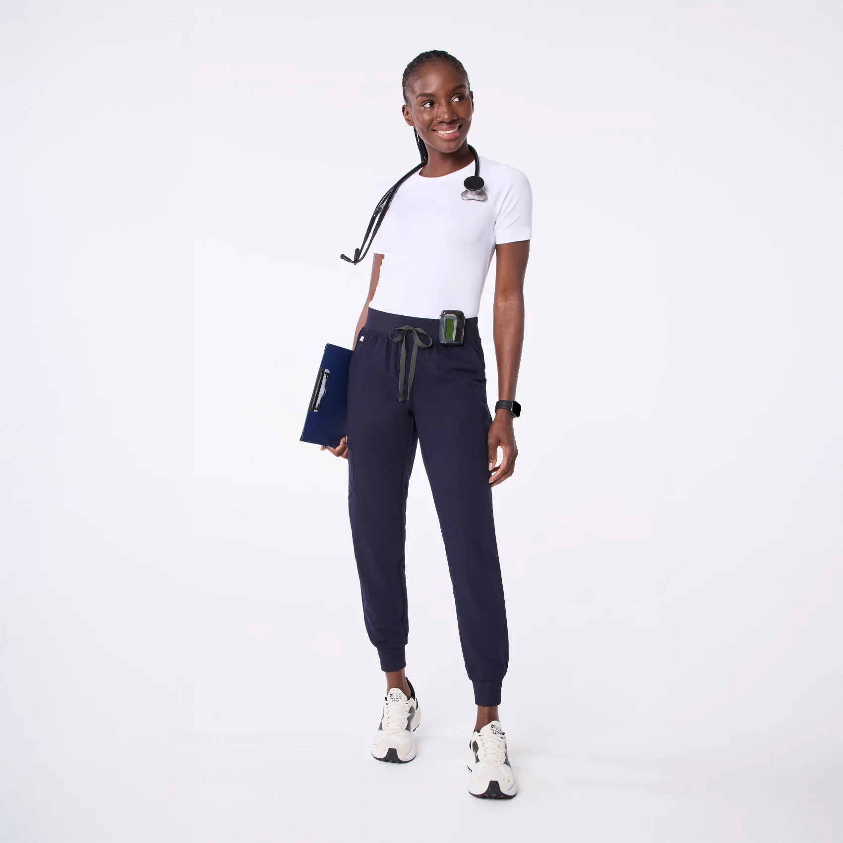 women's White Salta Seamless - Shortsleeve Underscrub - Image 2