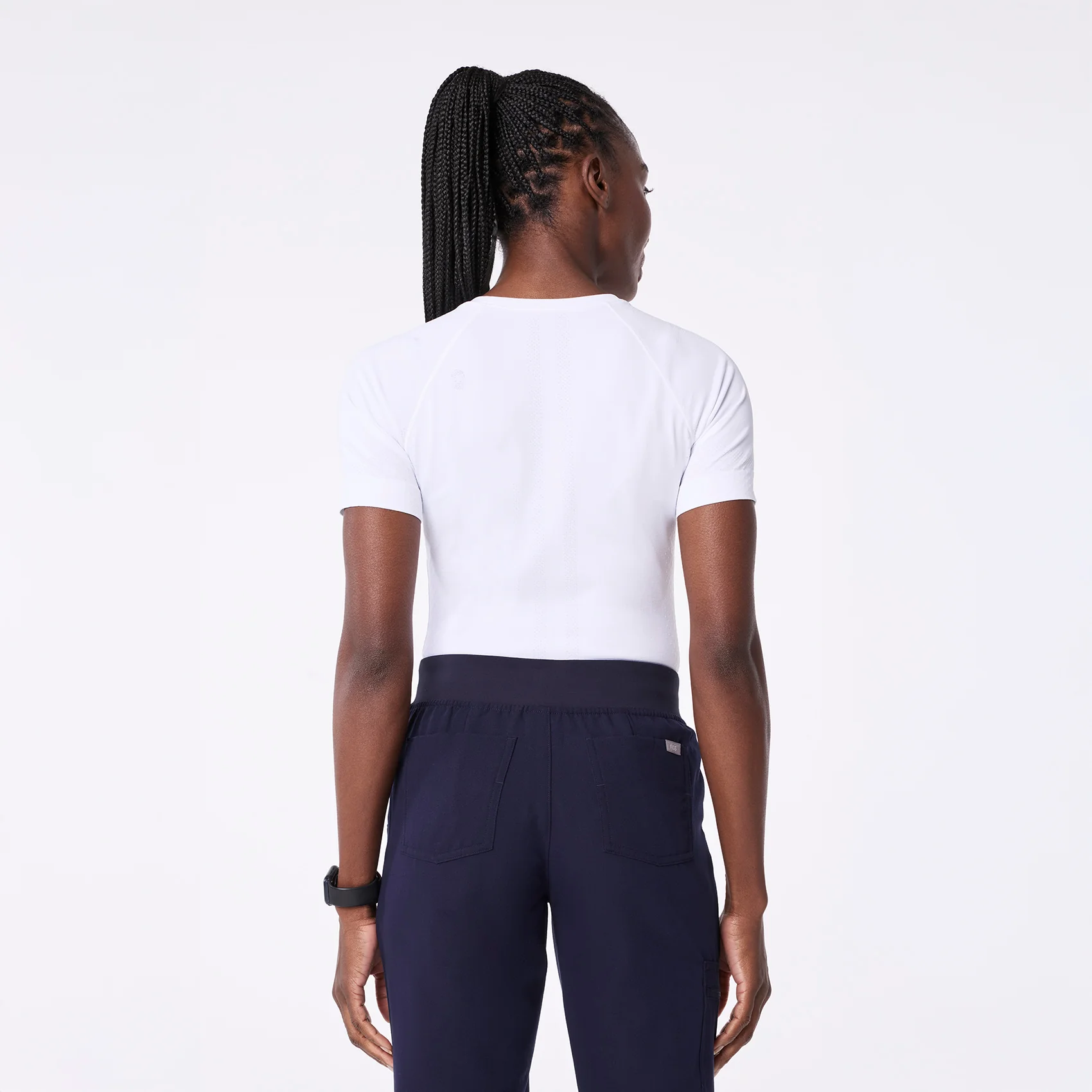 women's White Salta Seamless - Shortsleeve Underscrub - Image 4