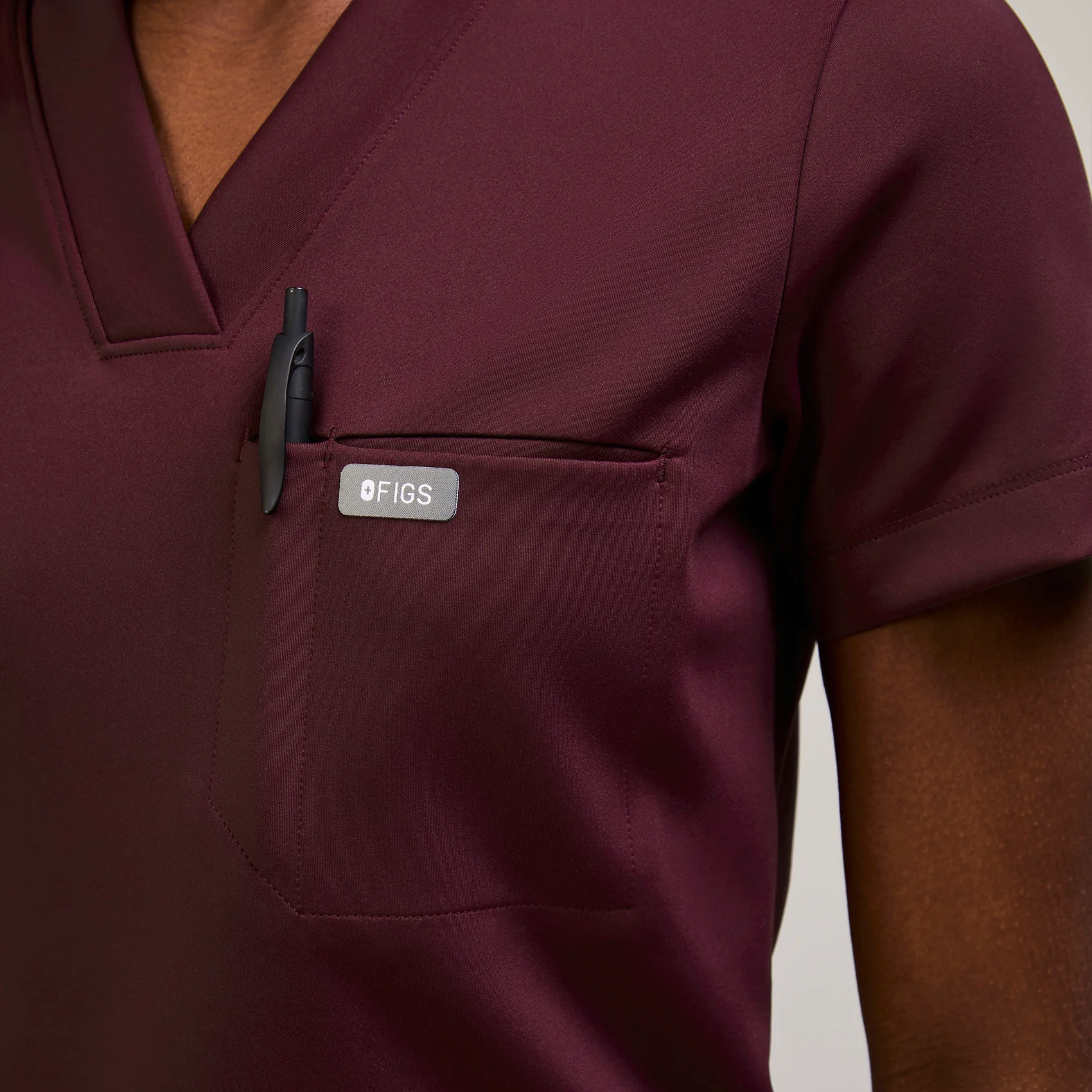 women's Burgundy Sona FORMx Slim V-Neck - Scrub Top™ - Image 6