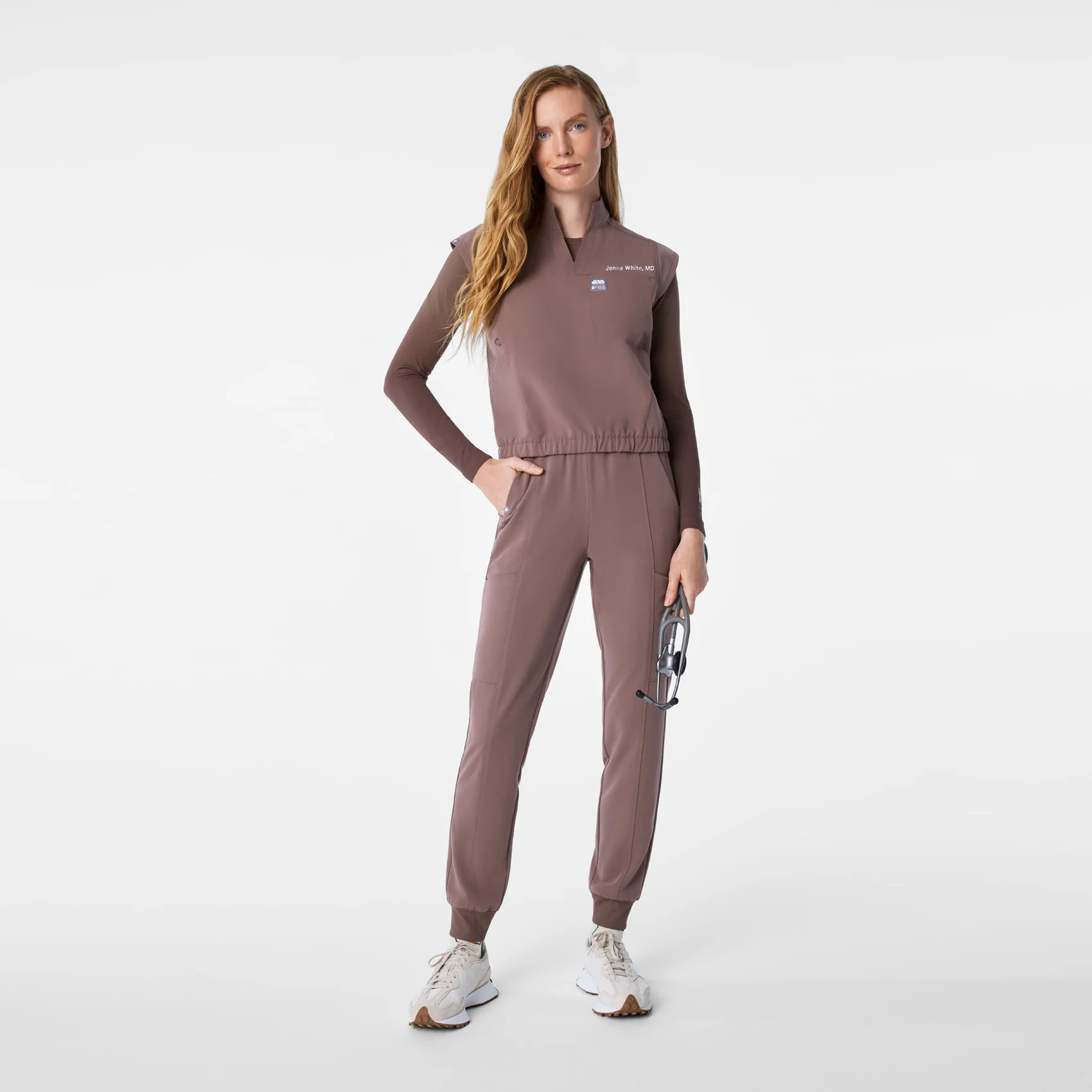 women's Ombre Smokey Taupe STAR WARS™ | FIGS Salta Seamless - Longsleeve Underscrub - Image 6