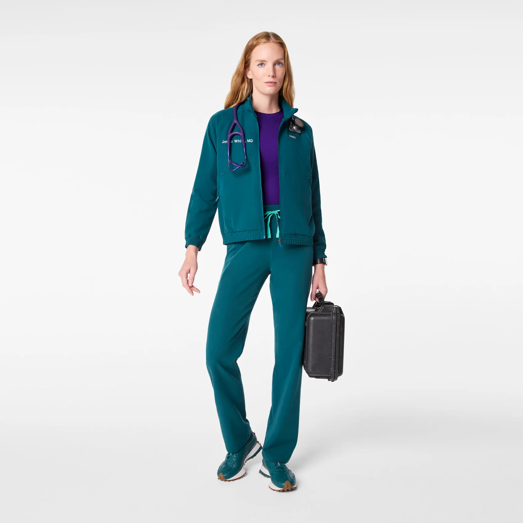 women's Caribbean Blue Sydney -  Scrub Jacket - Image 2