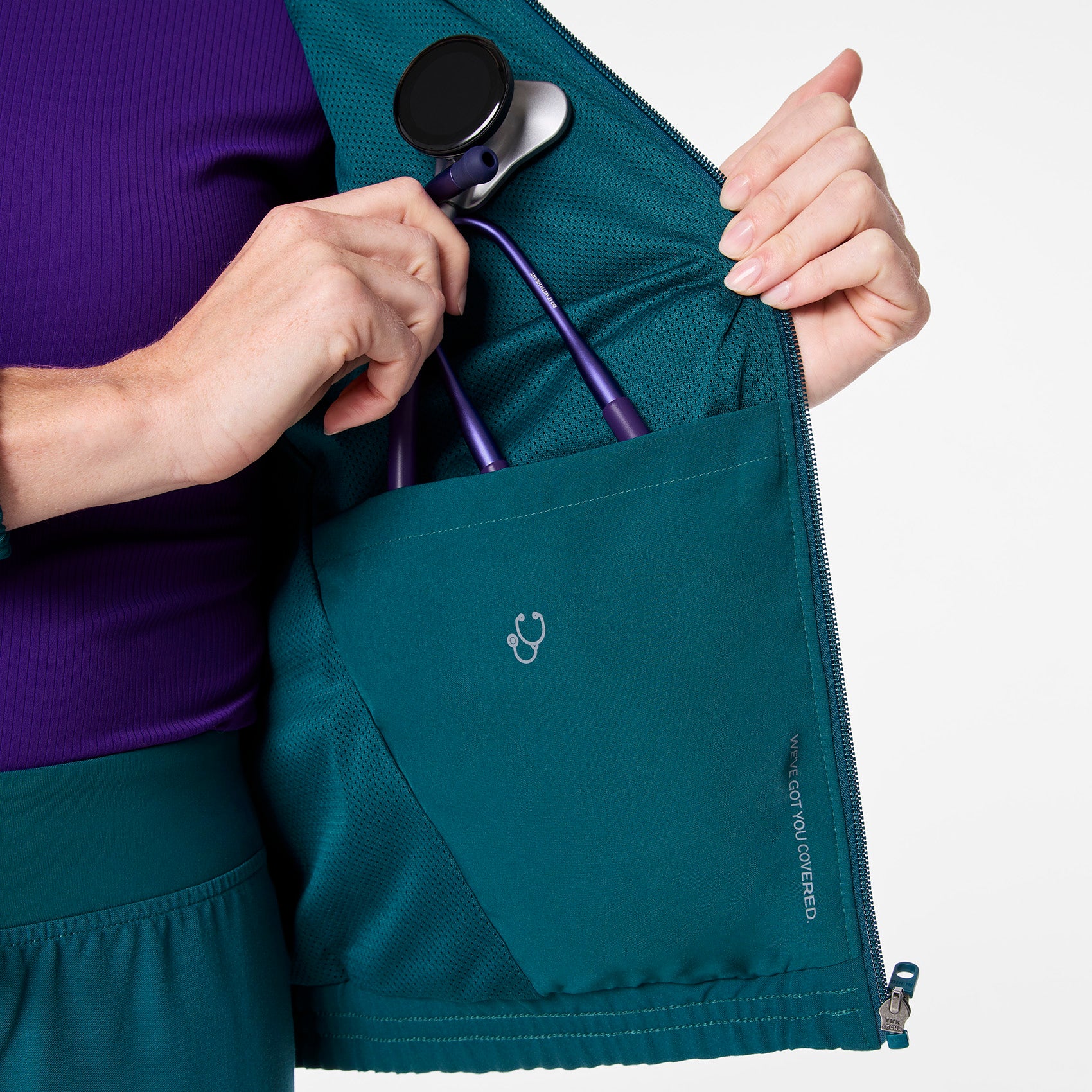 women's Caribbean Blue Sydney -  Scrub Jacket - Image 7
