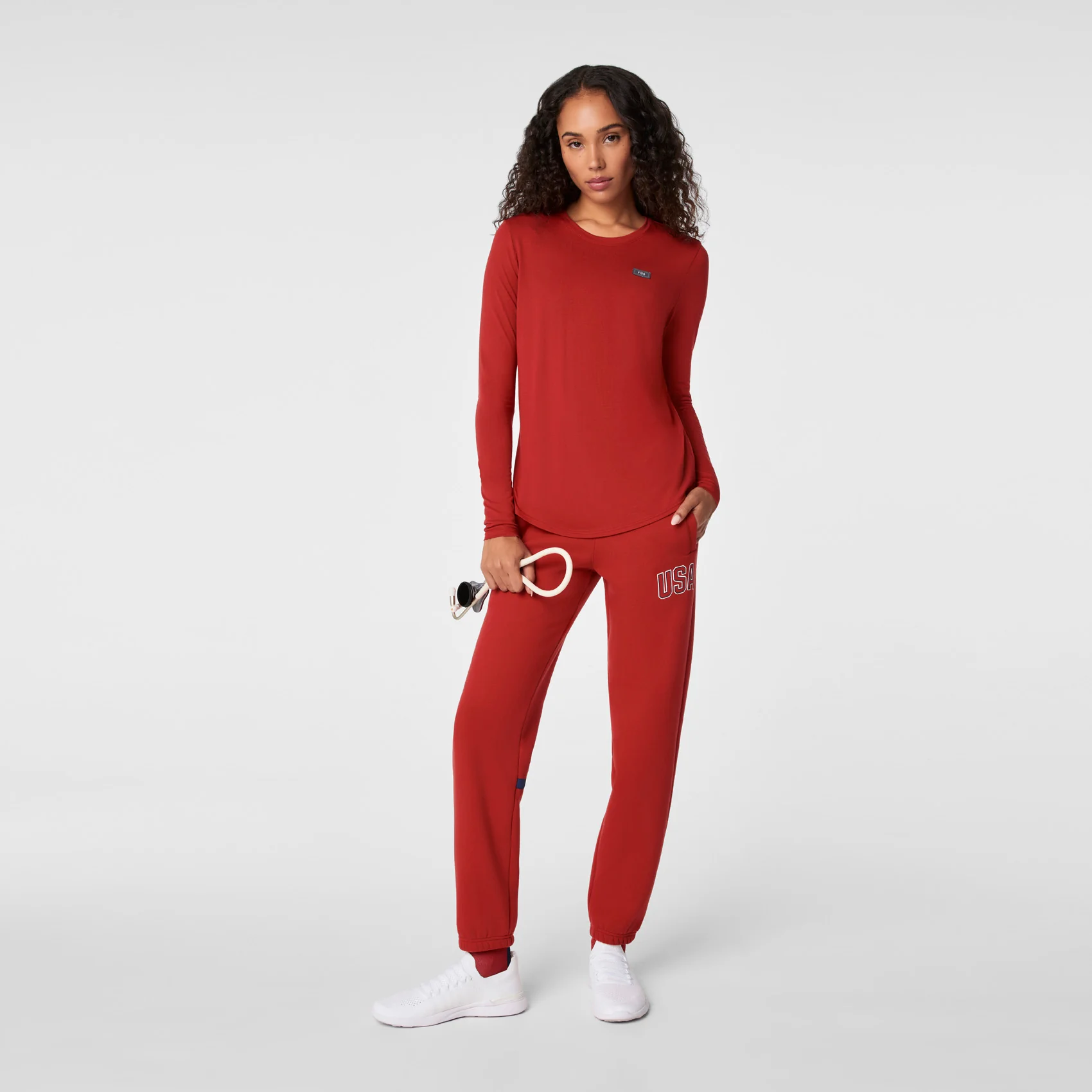 women's Team USA Red FIGS x Team USA Graphic Supersoft - Longsleeve Underscrub - Image 3