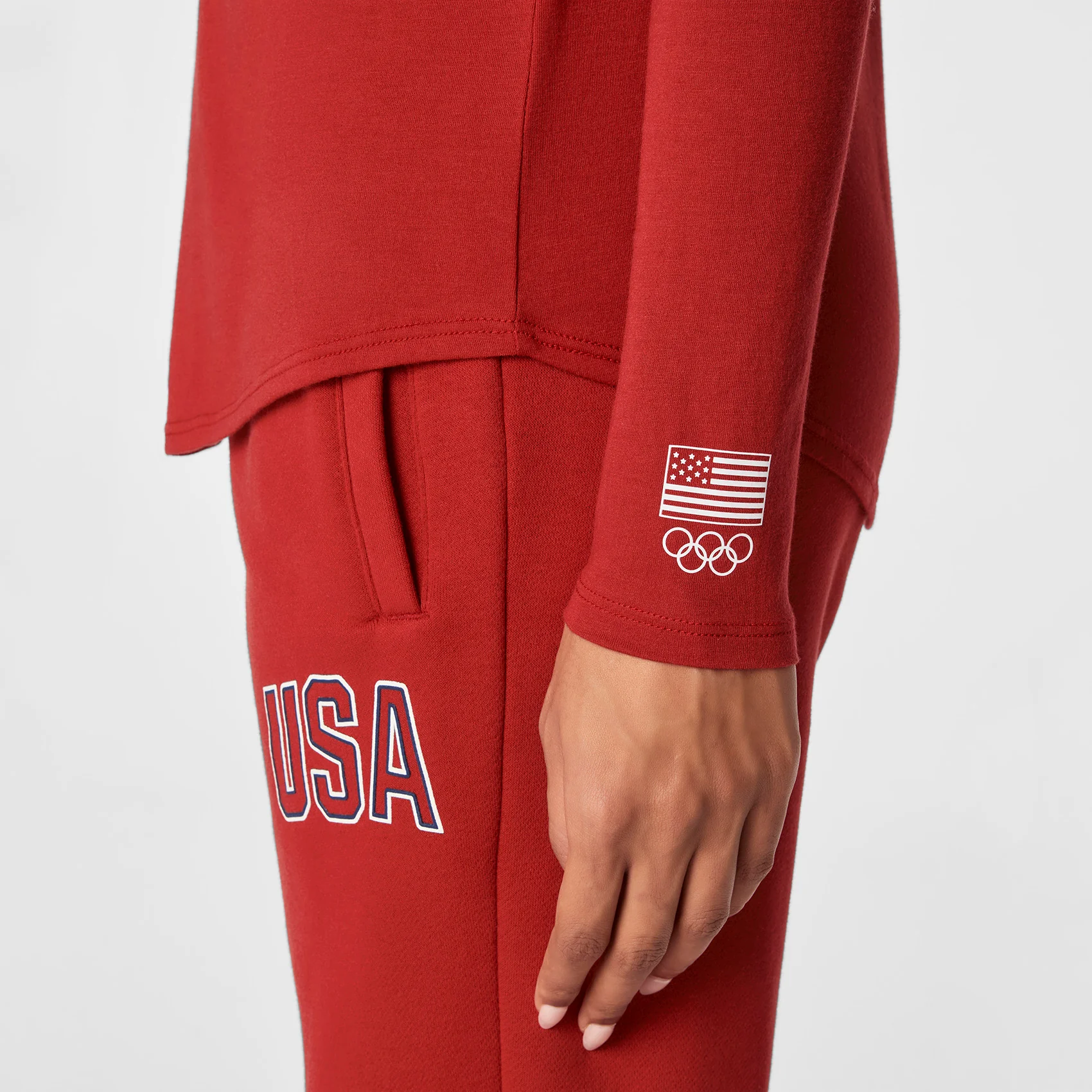 women's Team USA Red FIGS x Team USA Graphic Supersoft - Longsleeve Underscrub - Image 6
