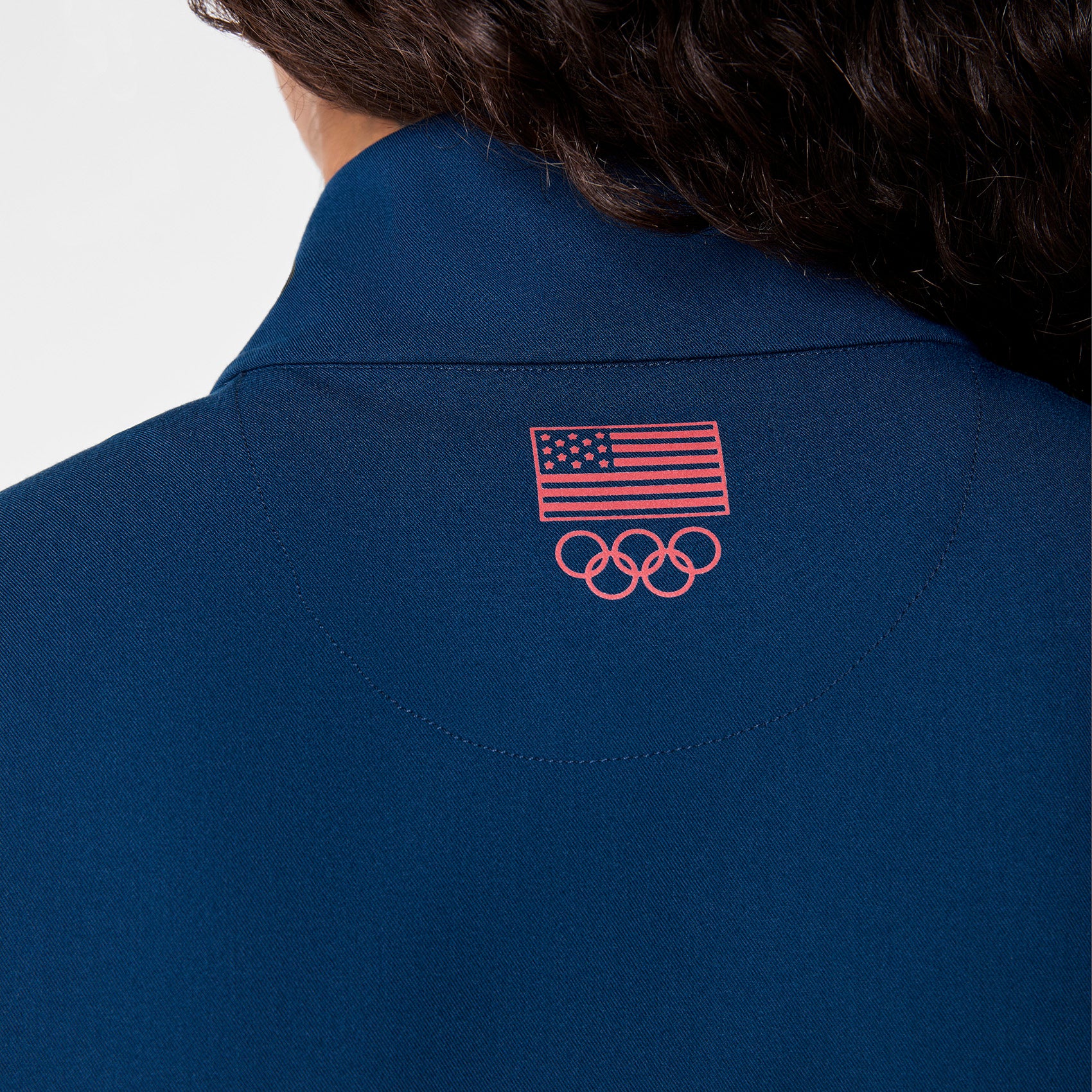 women's Team USA Blue FIGS x Team USA Longsleeve Straight Leg - Petite Scrubjumpsuit™ - Image 4