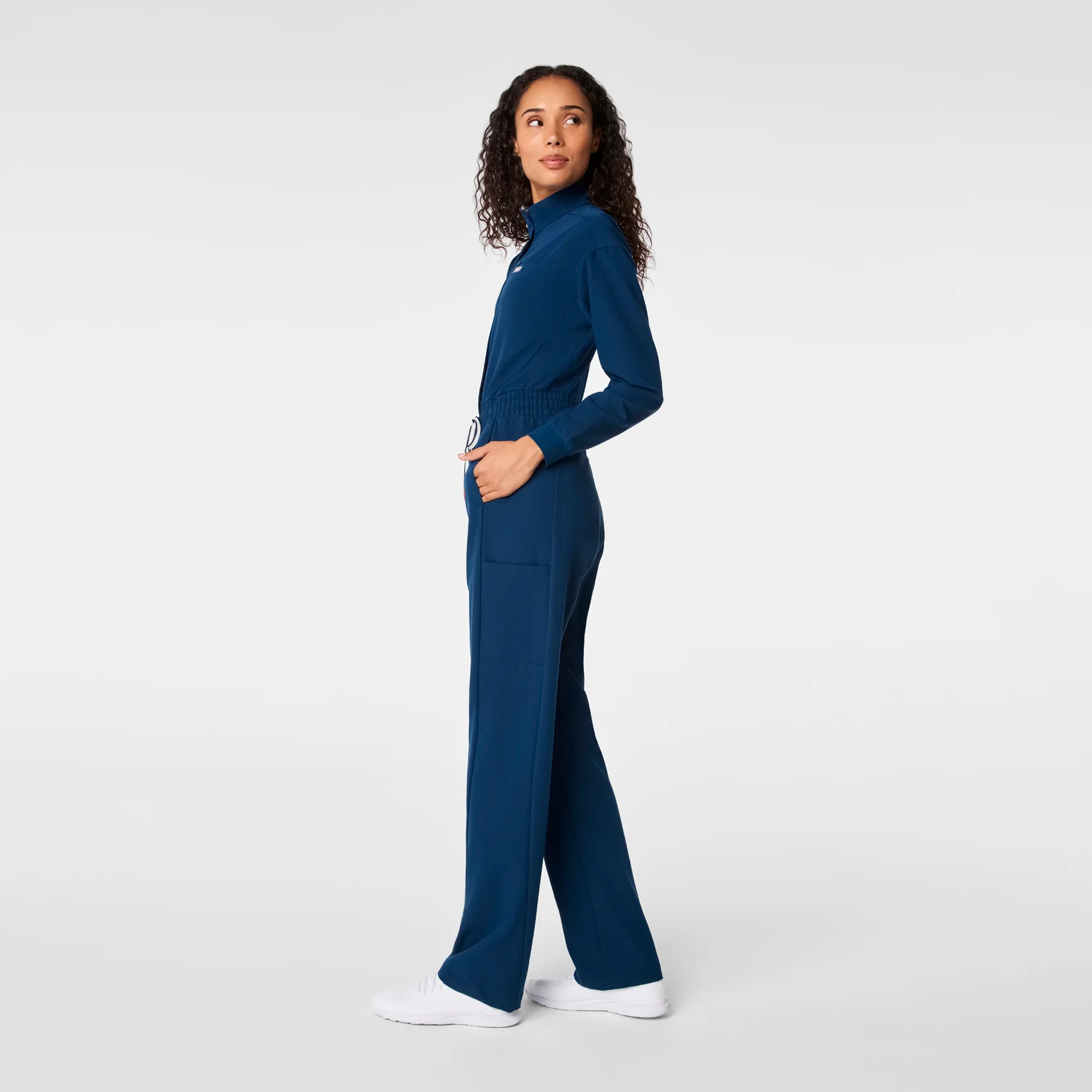 women's Team USA Blue FIGS x Team USA Longsleeve Straight Leg - Scrubjumpsuit™ - Image 3