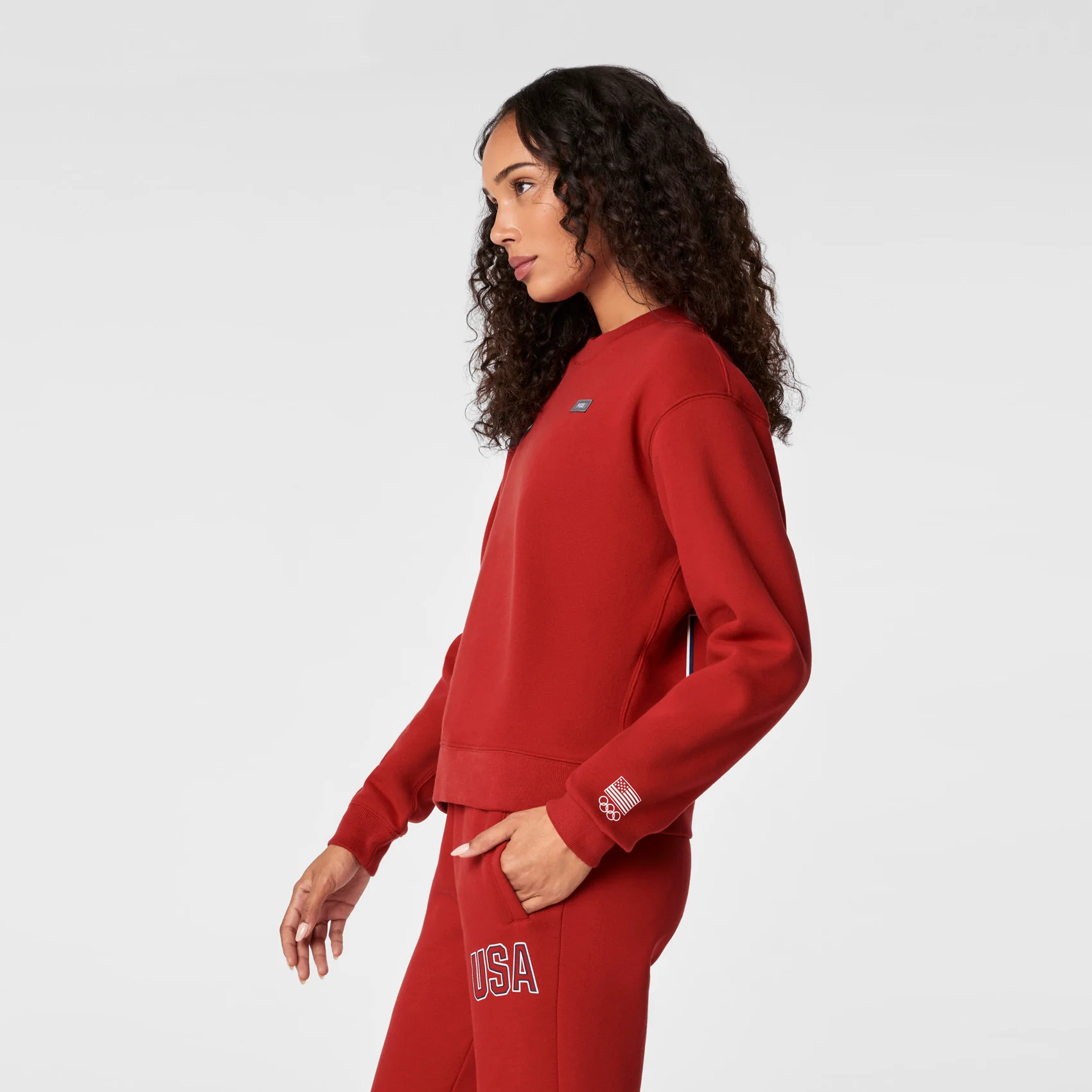 women's Team USA Red FIGS x Team USA Off-Shift - Crewneck Sweatshirt™ - Image 3