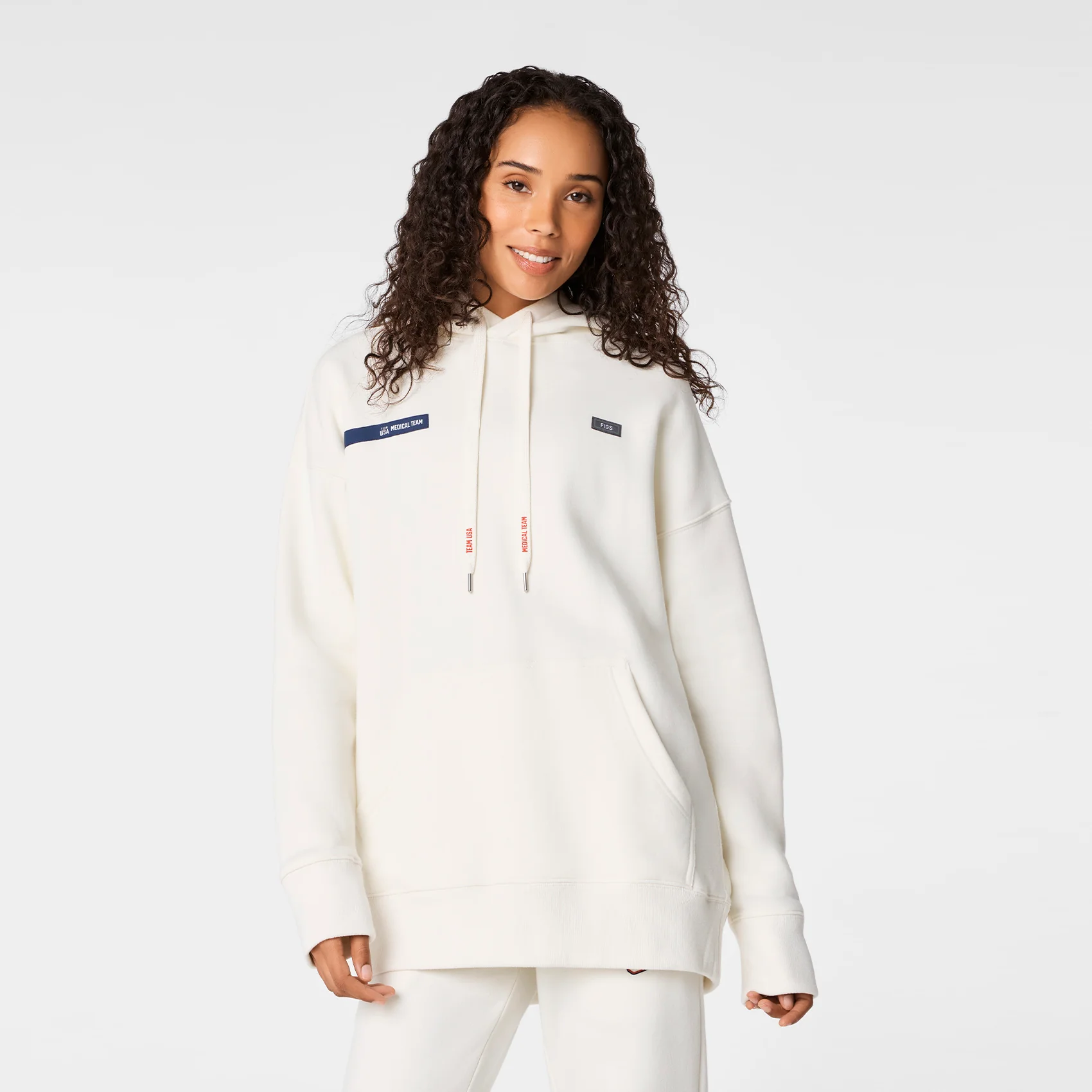 women's Off White FIGS x Team USA Off-Shift Oversized Fleece - Hoodie Sweatshirt™