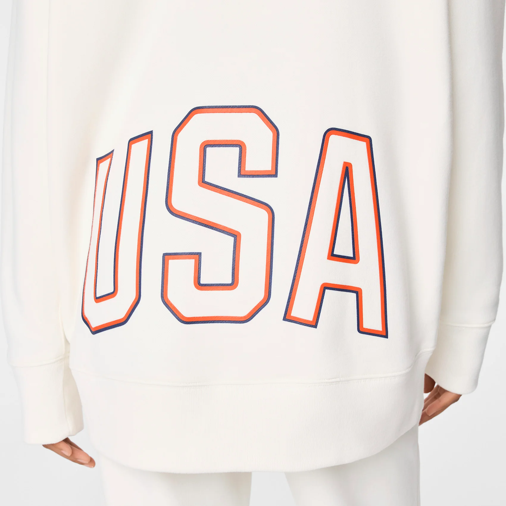 women's Off White FIGS x Team USA Off-Shift Oversized Fleece - Hoodie Sweatshirt™ - Image 4
