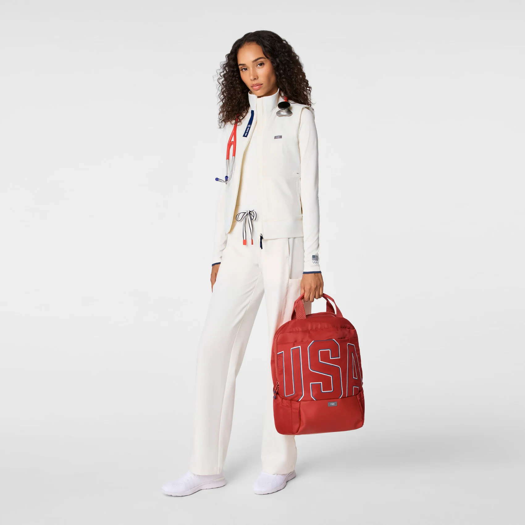 women's Off White FIGS x Team USA Off-Shift - Float Bomber Vest™ - Image 3