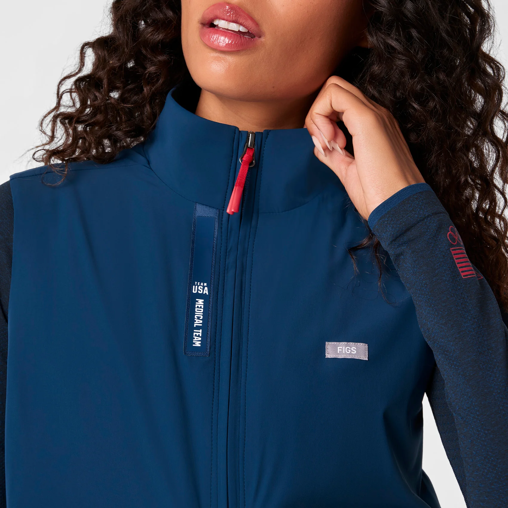 women's Team USA Blue FIGS x Team USA Off-Shift - Float Bomber Vest™ - Image 5