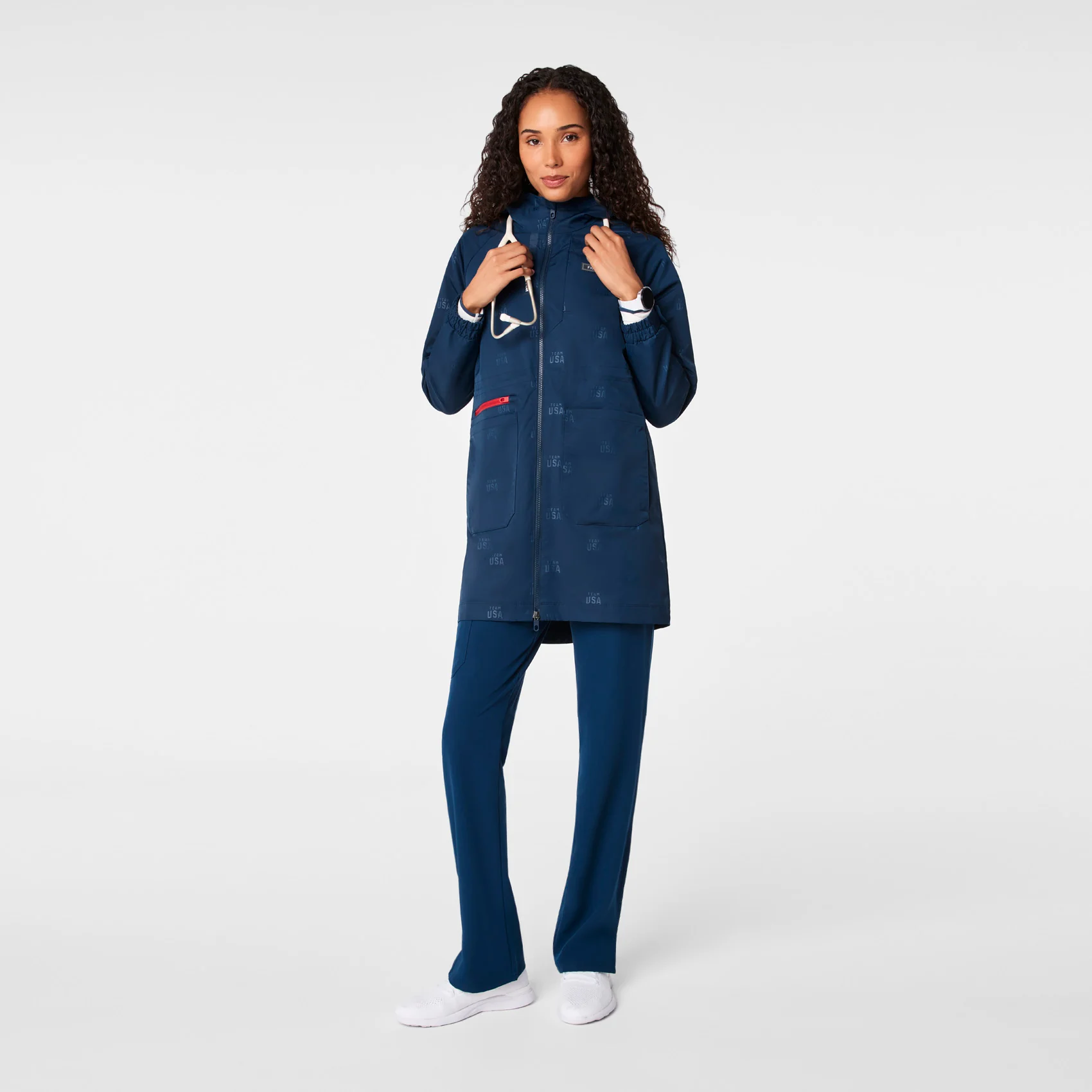 women's Team USA Blue FIGS x Team USA On-Shift Stadium Jacket™ - Image 3