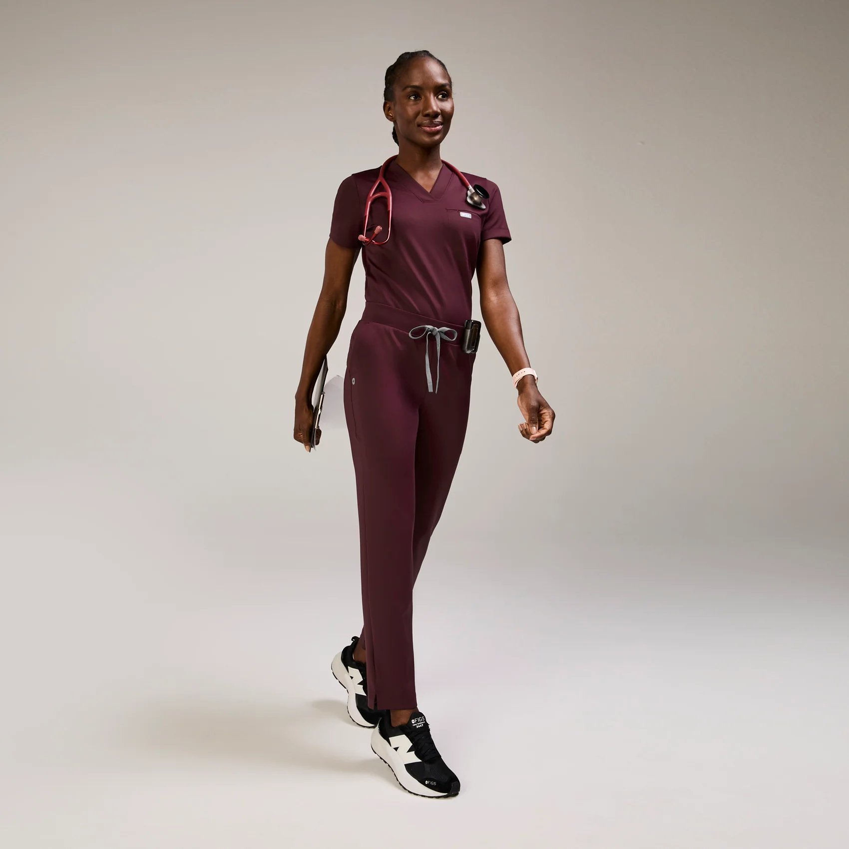 women's Burgundy Tena FORMx Slim Tapered - Scrub Pant™ - Image 2
