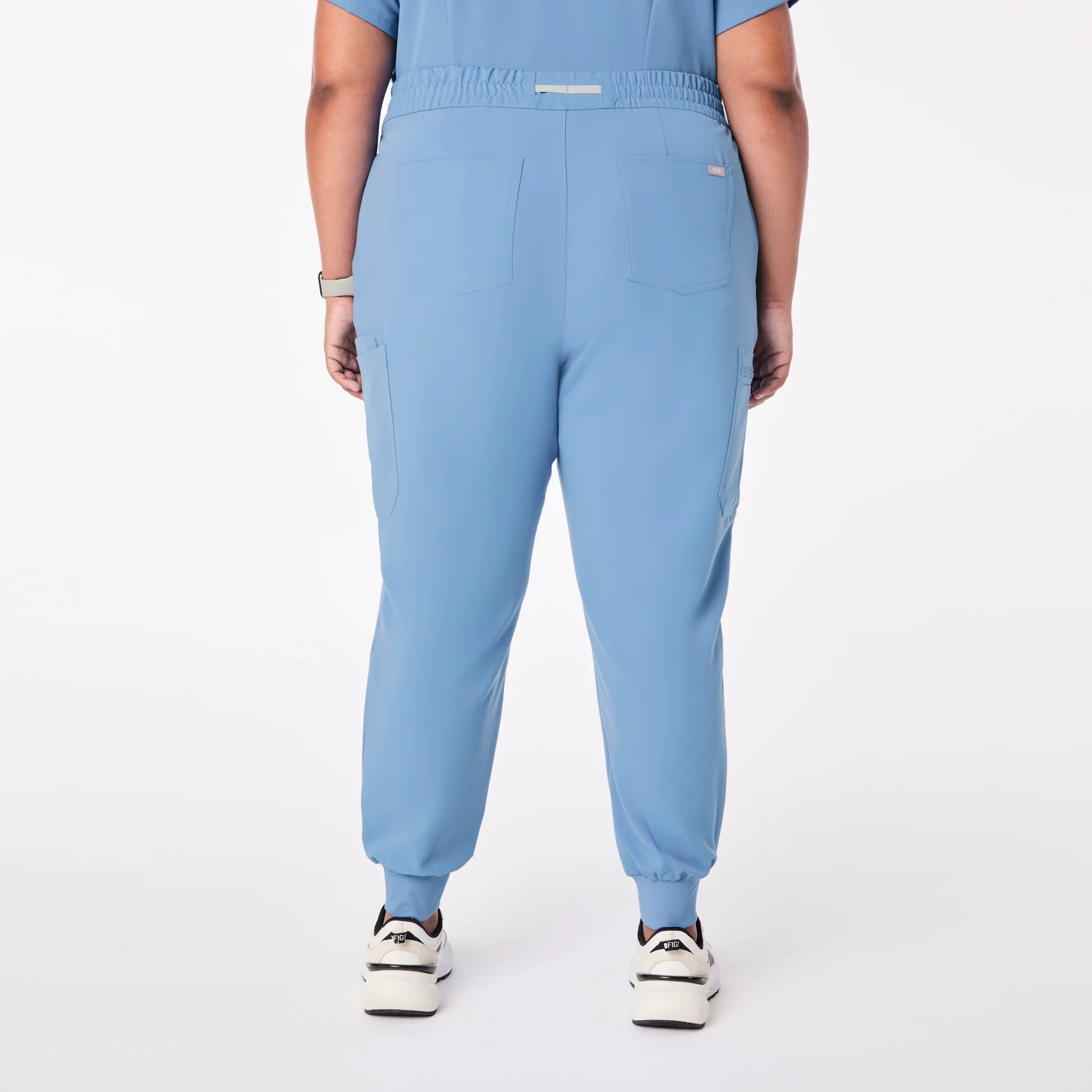 women's Ceil Blue High Waisted Uman Relaxed - Jogger Scrub Pant (3XL-6XL) - Image 4