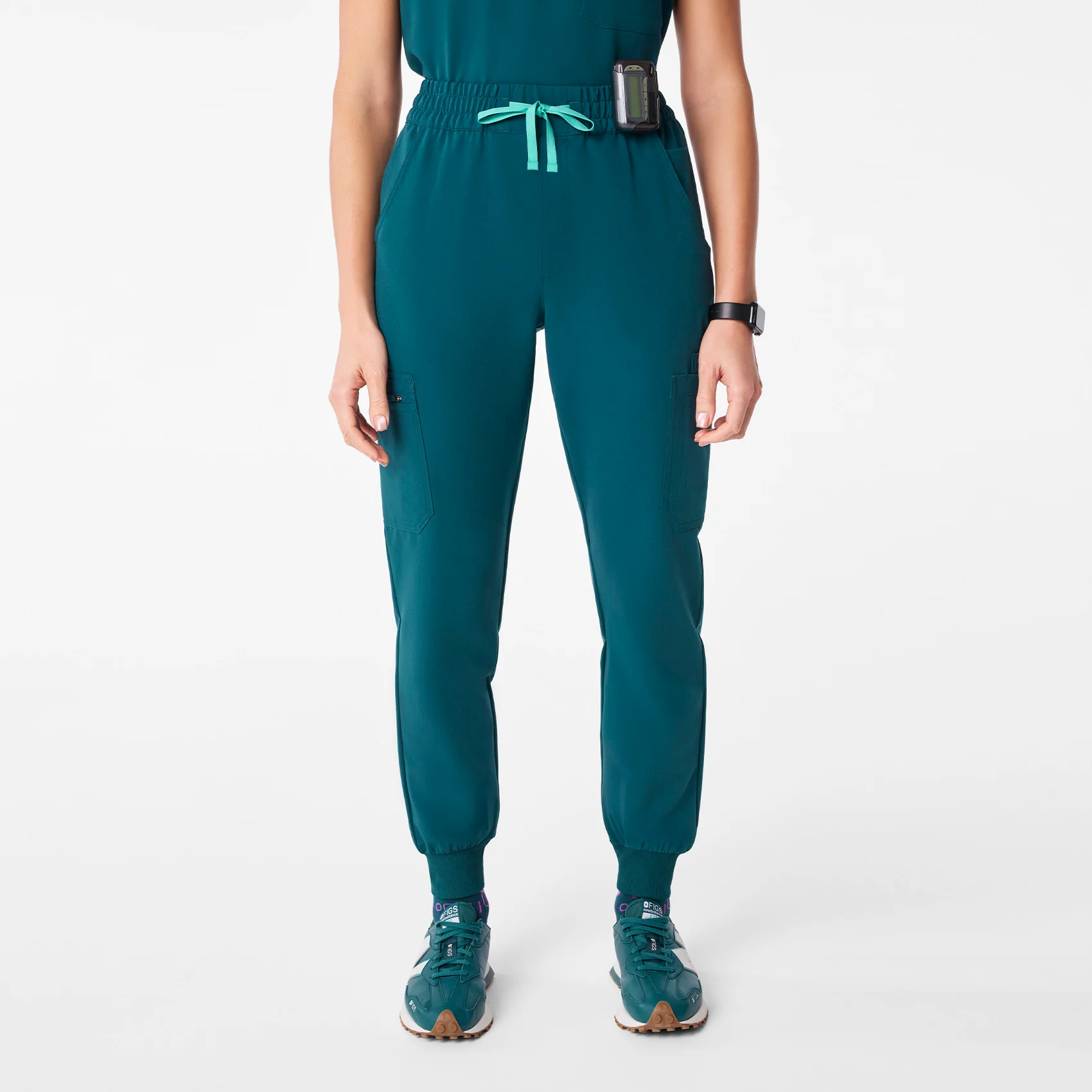 women's Caribbean Blue High Waisted Uman Relaxed - Jogger Scrub Pant
