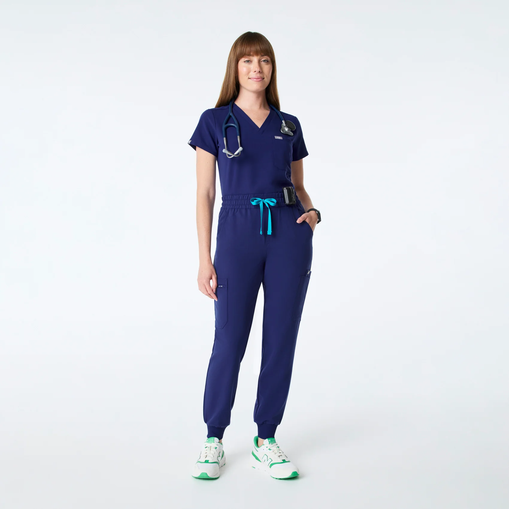 women's Sapphire High Waisted Uman Relaxed - Tall Jogger Scrub Pant - Image 2