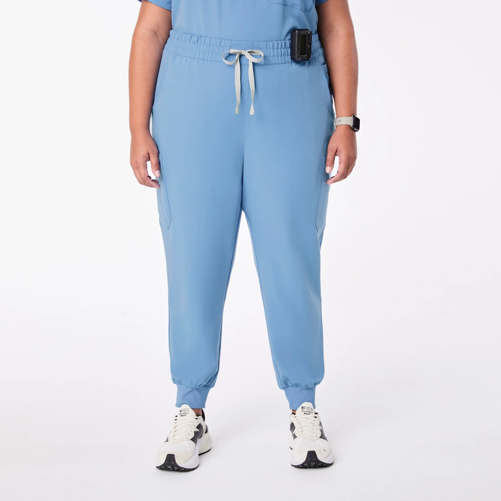 women's Ceil Blue High Waisted Uman Relaxed - Petite Jogger Scrub Pant (3XL-6XL)