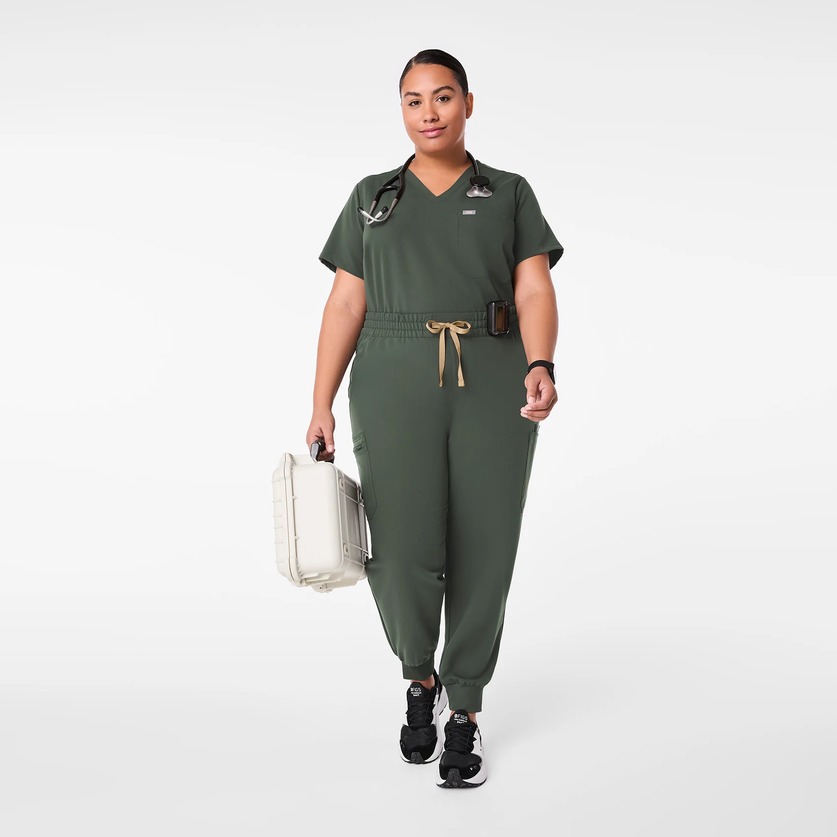 women's Moss High Waisted Uman Relaxed - Petite Jogger Scrub Pant (3XL-6XL) - Image 2