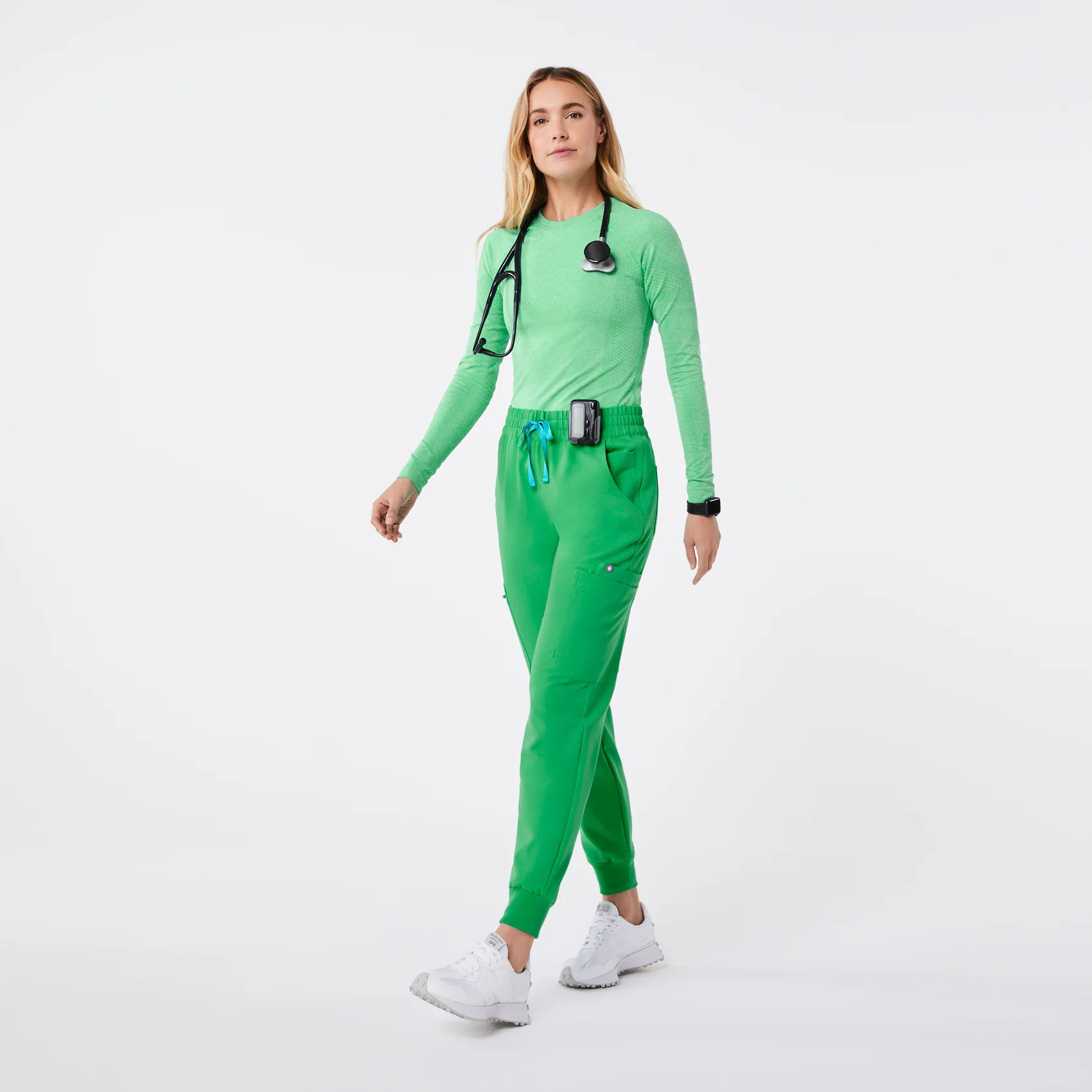 women's Emerald High Waisted Uman Relaxed - Petite Jogger Scrub Pant - Image 2