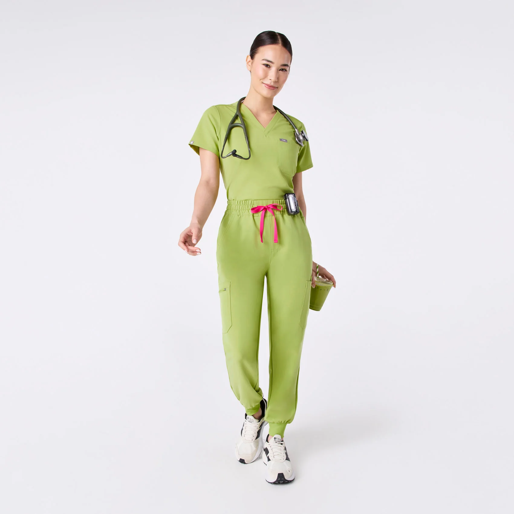 women's Matcha High Waisted Uman Relaxed - Petite Jogger Scrub Pant - Image 2
